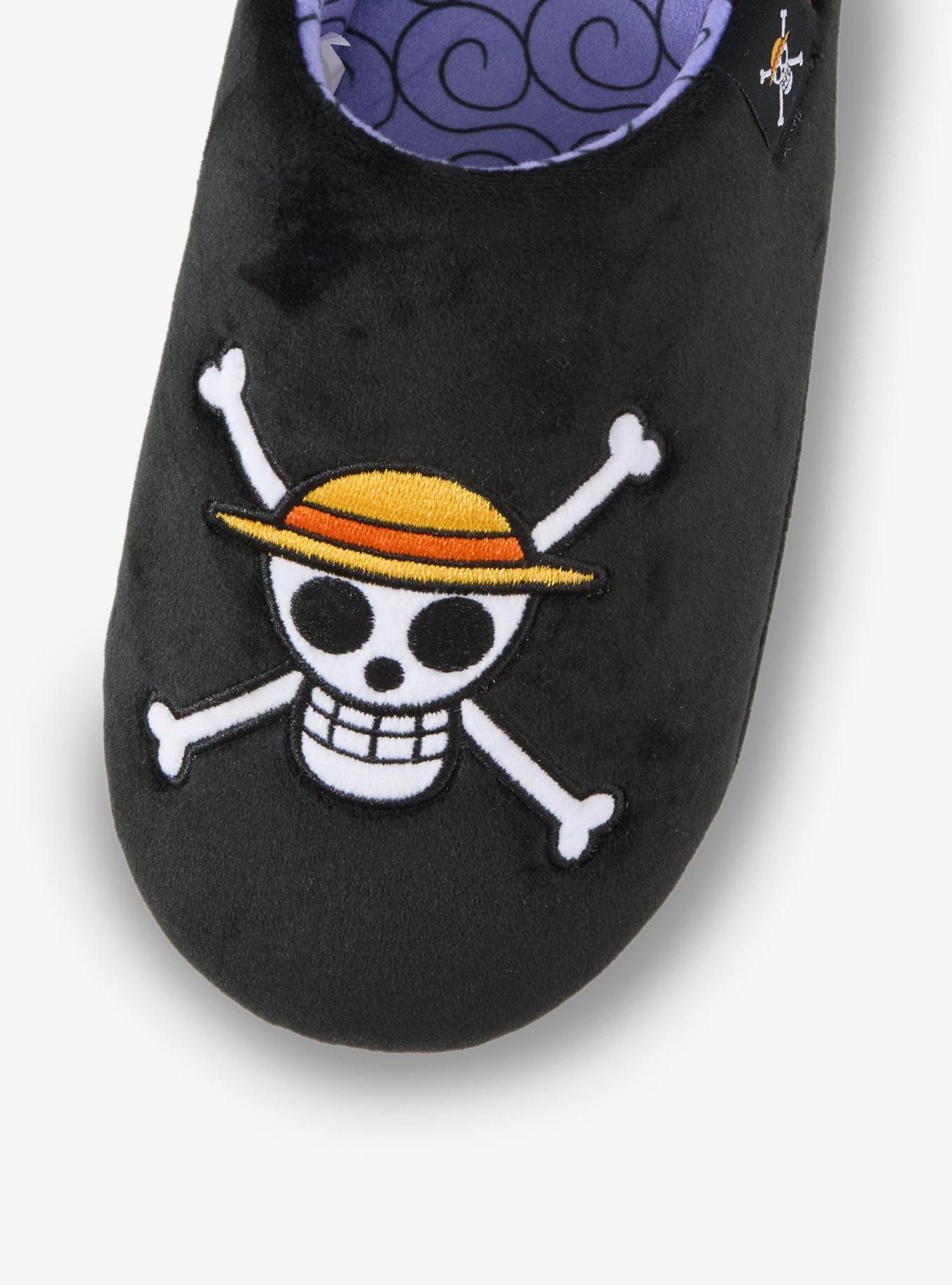 One Piece Straw Hat Crew Jolly Roger Slippers - BoxLunch Exclusive, , alternate - view 3