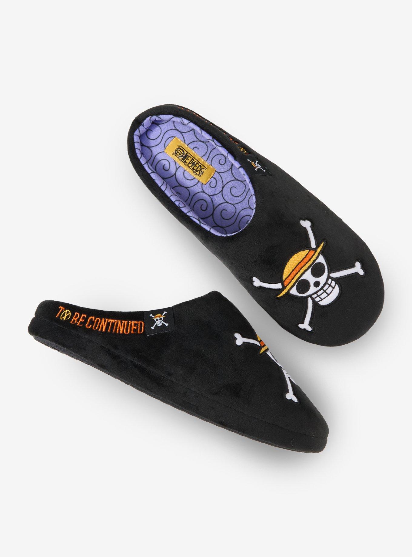 One Piece Straw Hat Crew Jolly Roger Slippers - BoxLunch Exclusive, , alternate - view 4