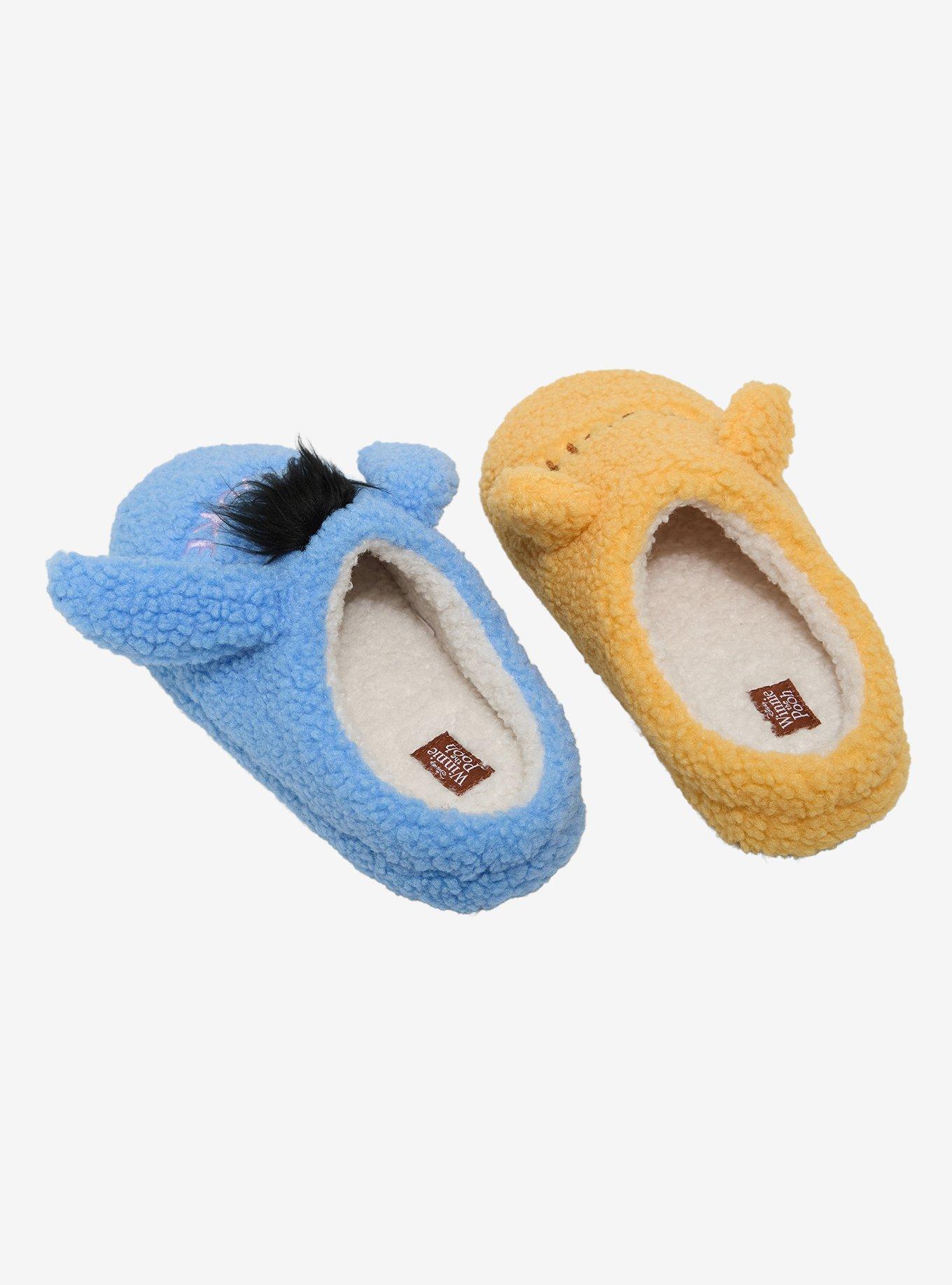 Disney Winnie the Pooh Eeyore & Pooh Bear Sherpa Slippers - BoxLunch Exclusive, BEIGE, alternate - view 3