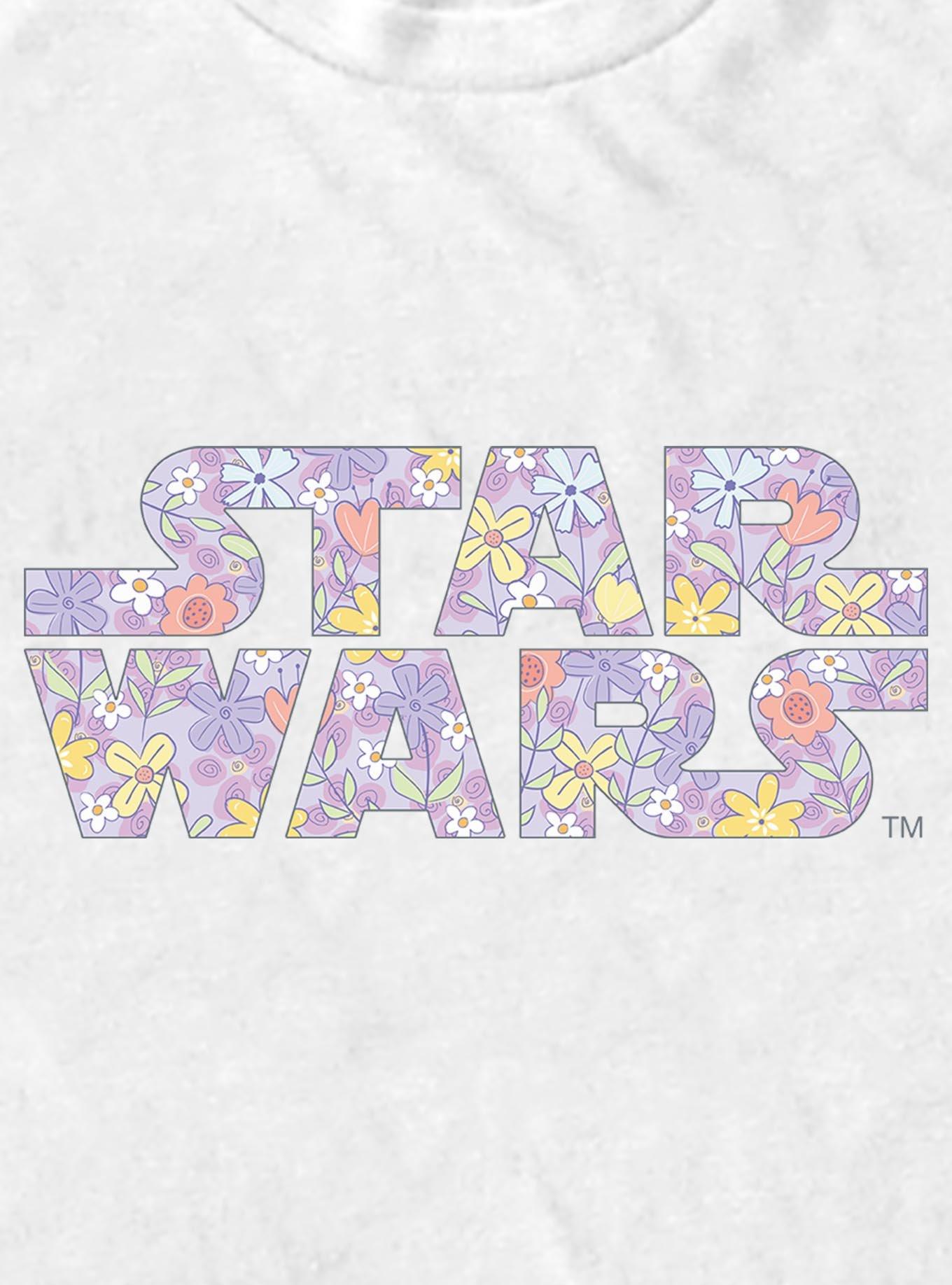Star Wars Spring Flower Logo T-Shirt, WHITE, alternate