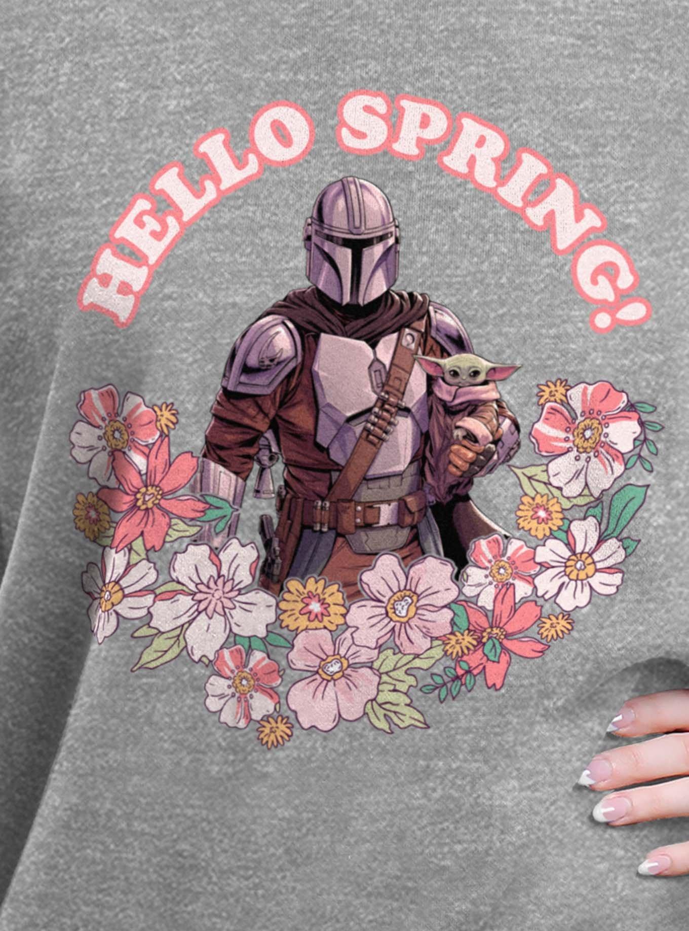 Star Wars The Mandalorian Hello Spring Floral Girls Oversized Sweatshirt, , hi-res