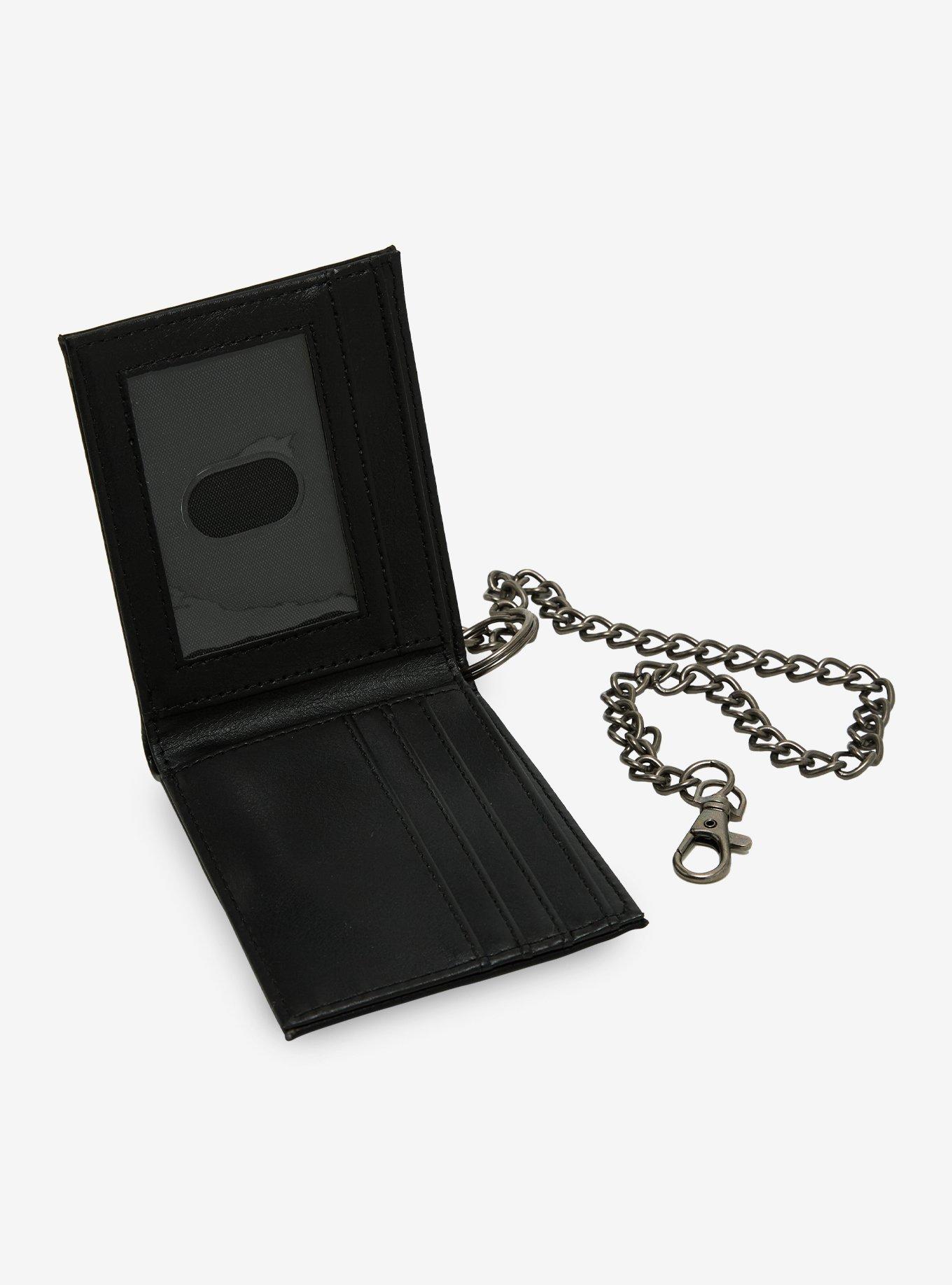 Skull Debossed Bifold Chain Wallet, , alternate - view 3
