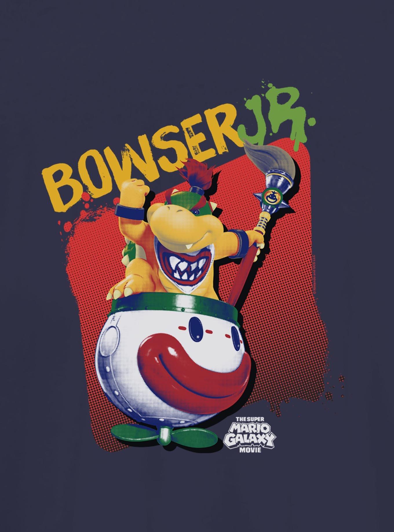The Super Mario Galaxy Movie Bowser Jr Pose Girls T-Shirt, NAVY, alternate