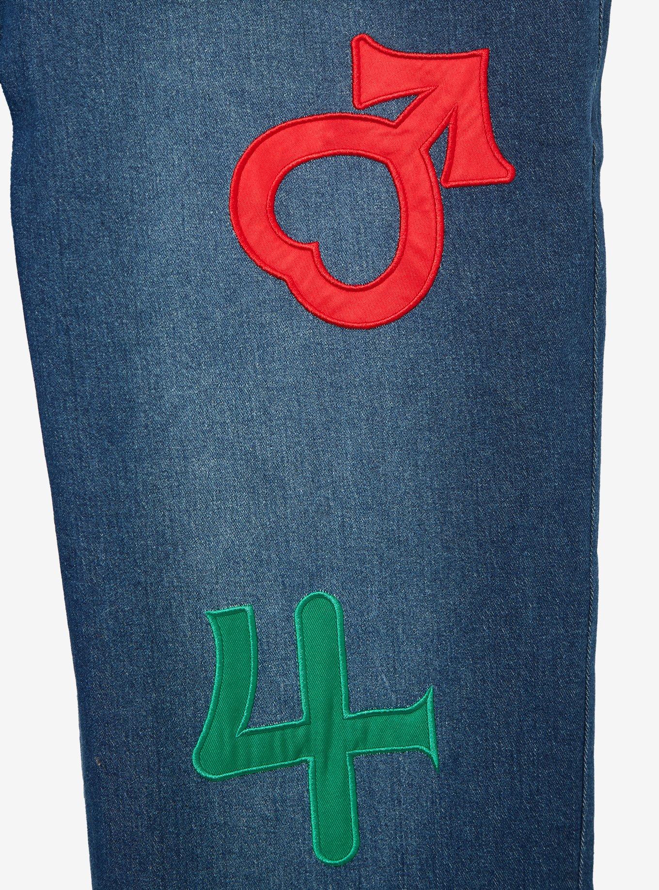 Pretty Guardian Sailor Moon Sailor Guardians Symbols Women's Plus Size Overalls - BoxLunch Exclusive, DENIM, alternate - view 5