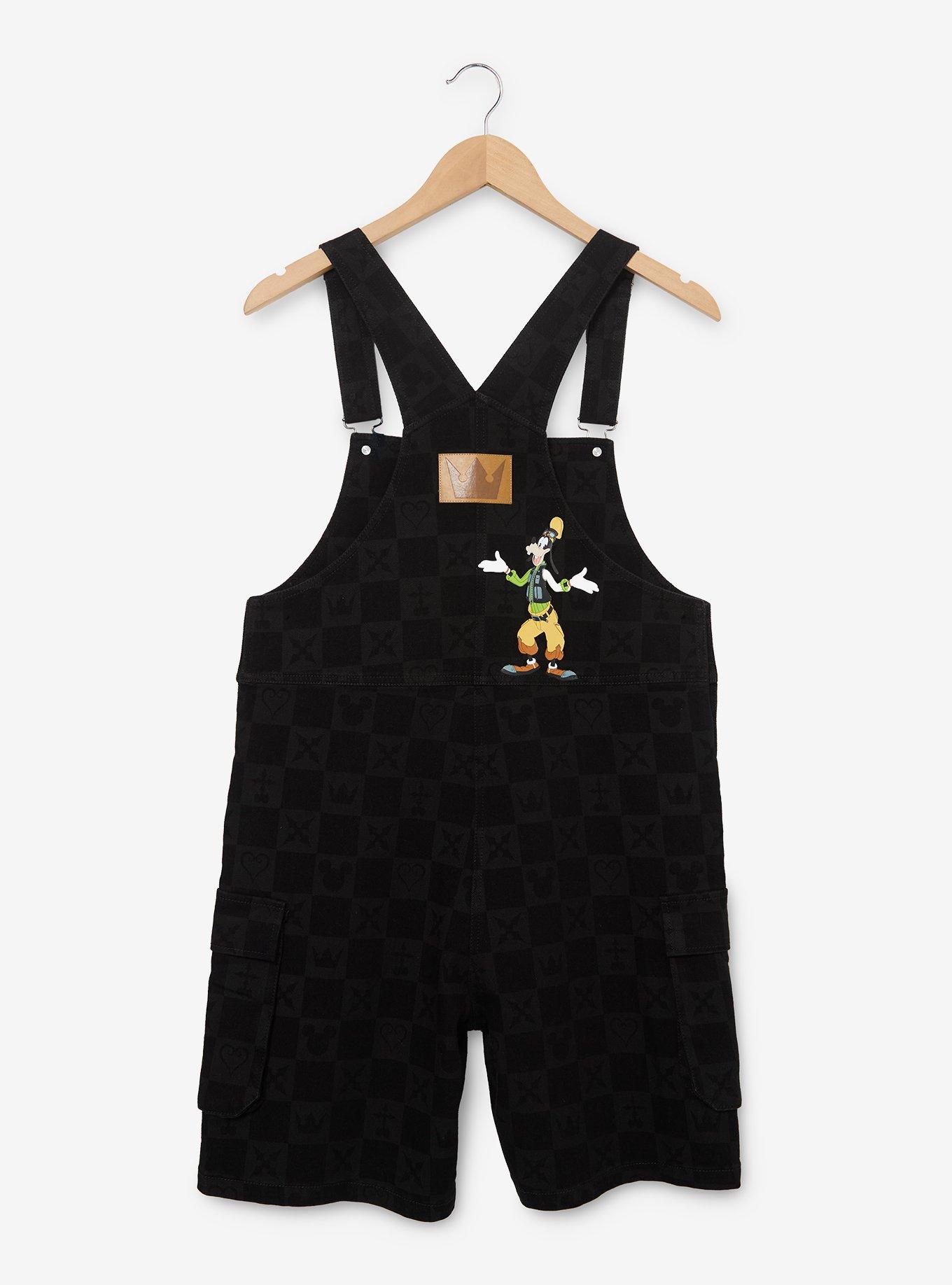 Disney Kingdom Hearts Women's Plus Size Checkered Short Overalls - BoxLunch Exclusive, , hi-res
