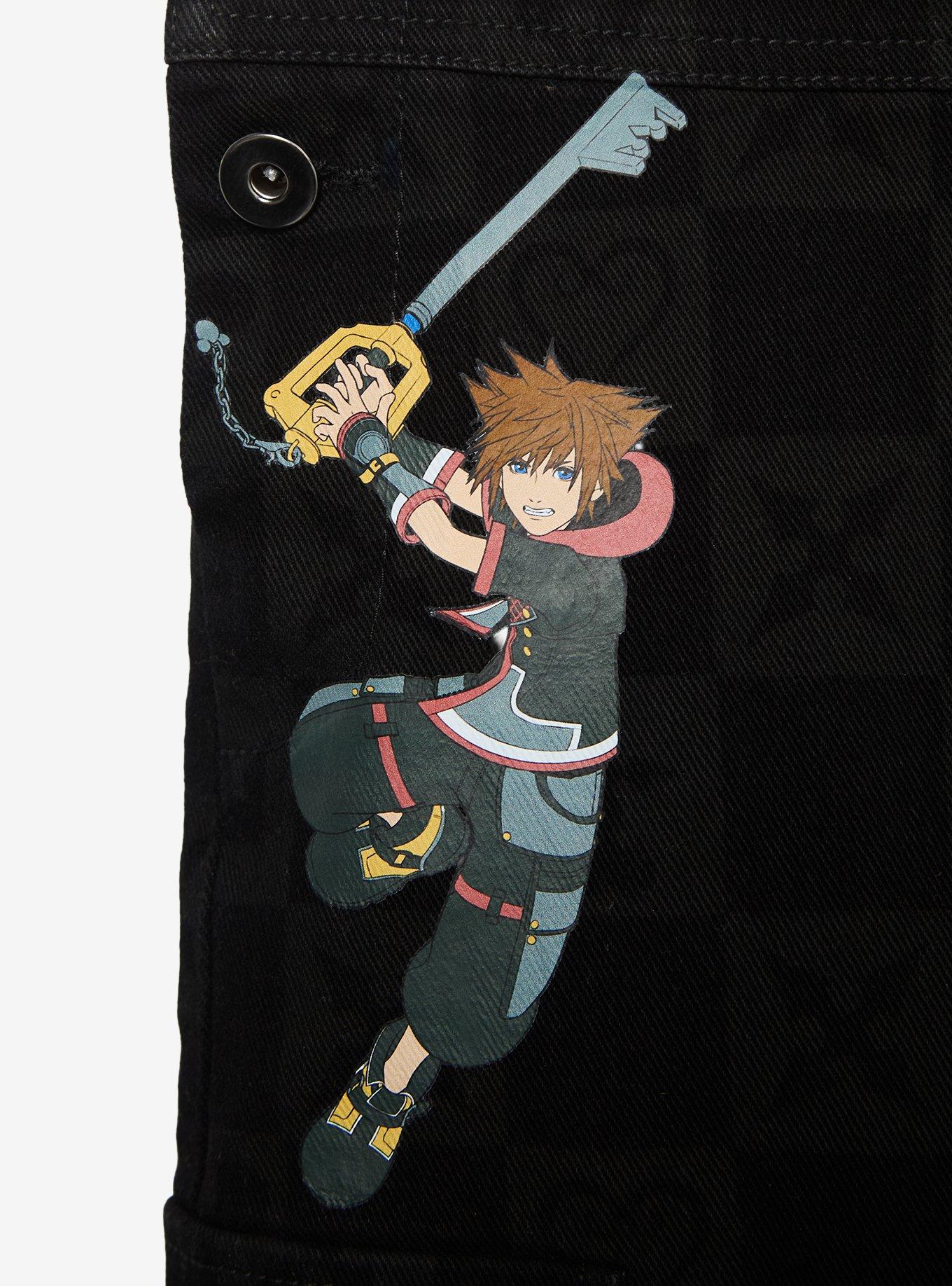 Disney Kingdom Hearts Women's Plus Size Checkered Short Overalls - BoxLunch Exclusive, CHECKERED, alternate - view 4