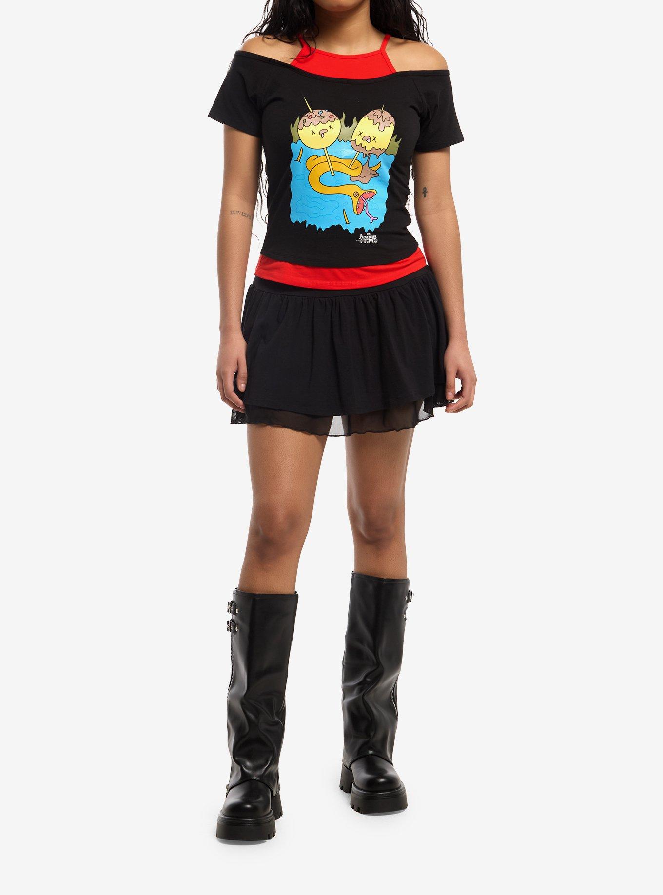 Adventure Time Marceline Snake & Dessert Girls Cold-Shoulder Top, , hi-res