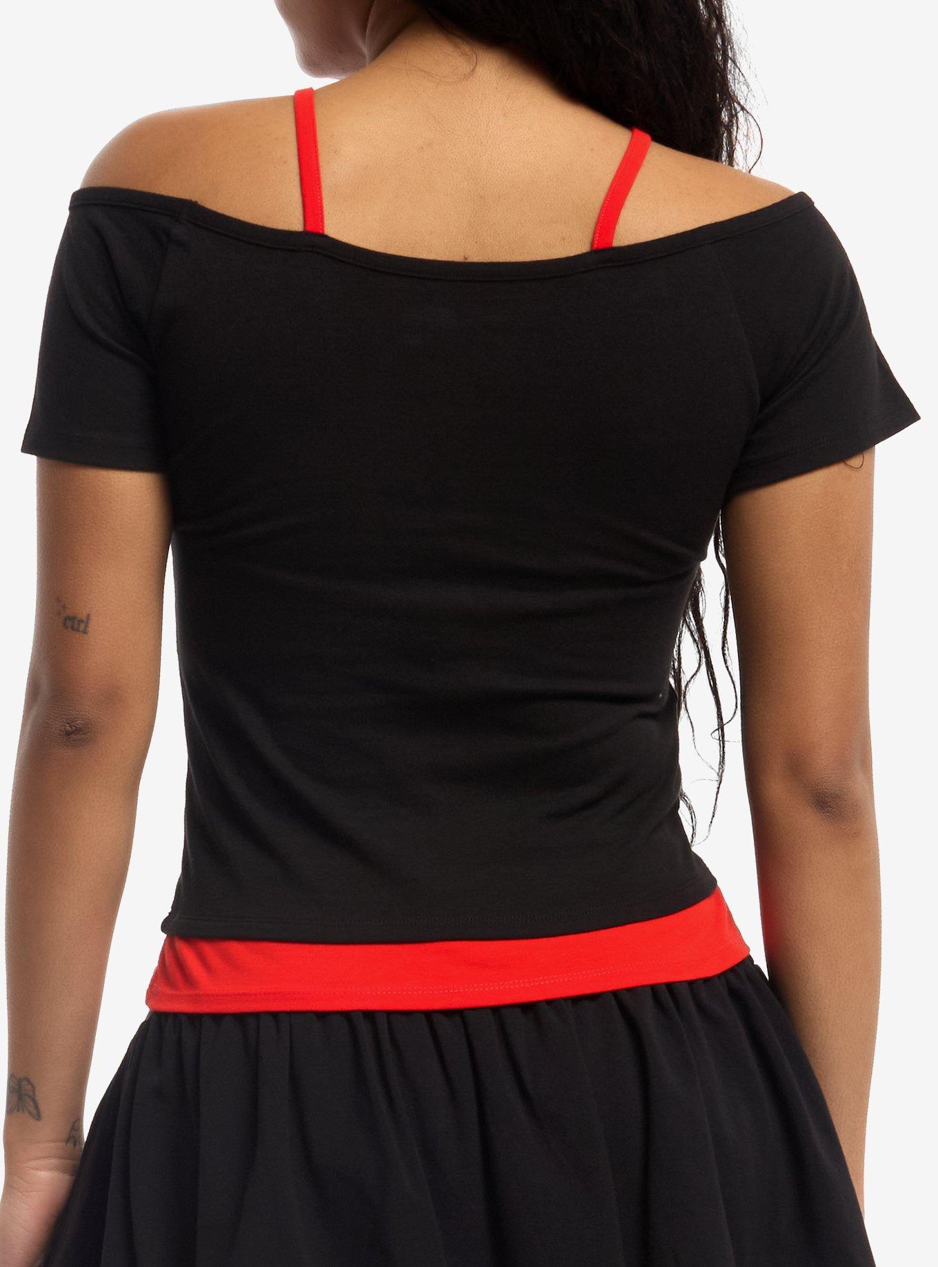 Adventure Time Marceline Snake & Dessert Girls Cold-Shoulder Top, MULTI, alternate