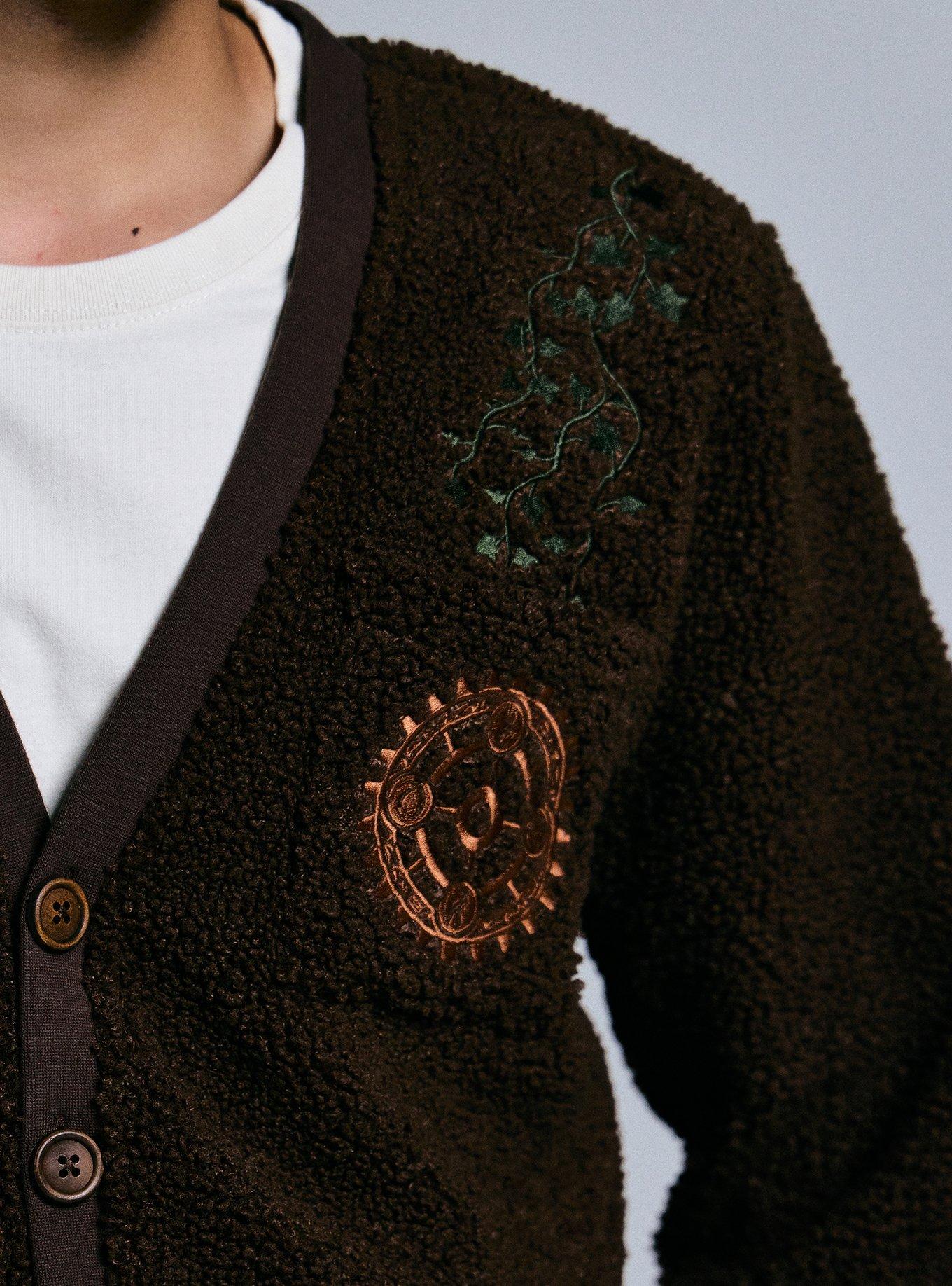 Wildwood Vines Sherpa Cardigan, BROWN, alternate - view 5