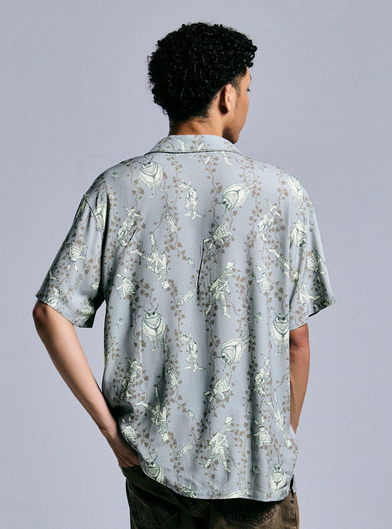 Wildwood Animal Vines Woven Button-Up, GREEN, alternate - view 3