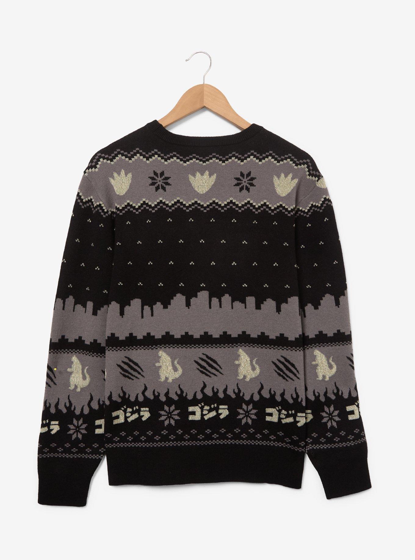 Godzilla and Kaiju Glow-in-the-Dark Holiday Sweater - BoxLunch Exclusive, MULTI, alternate - view 2