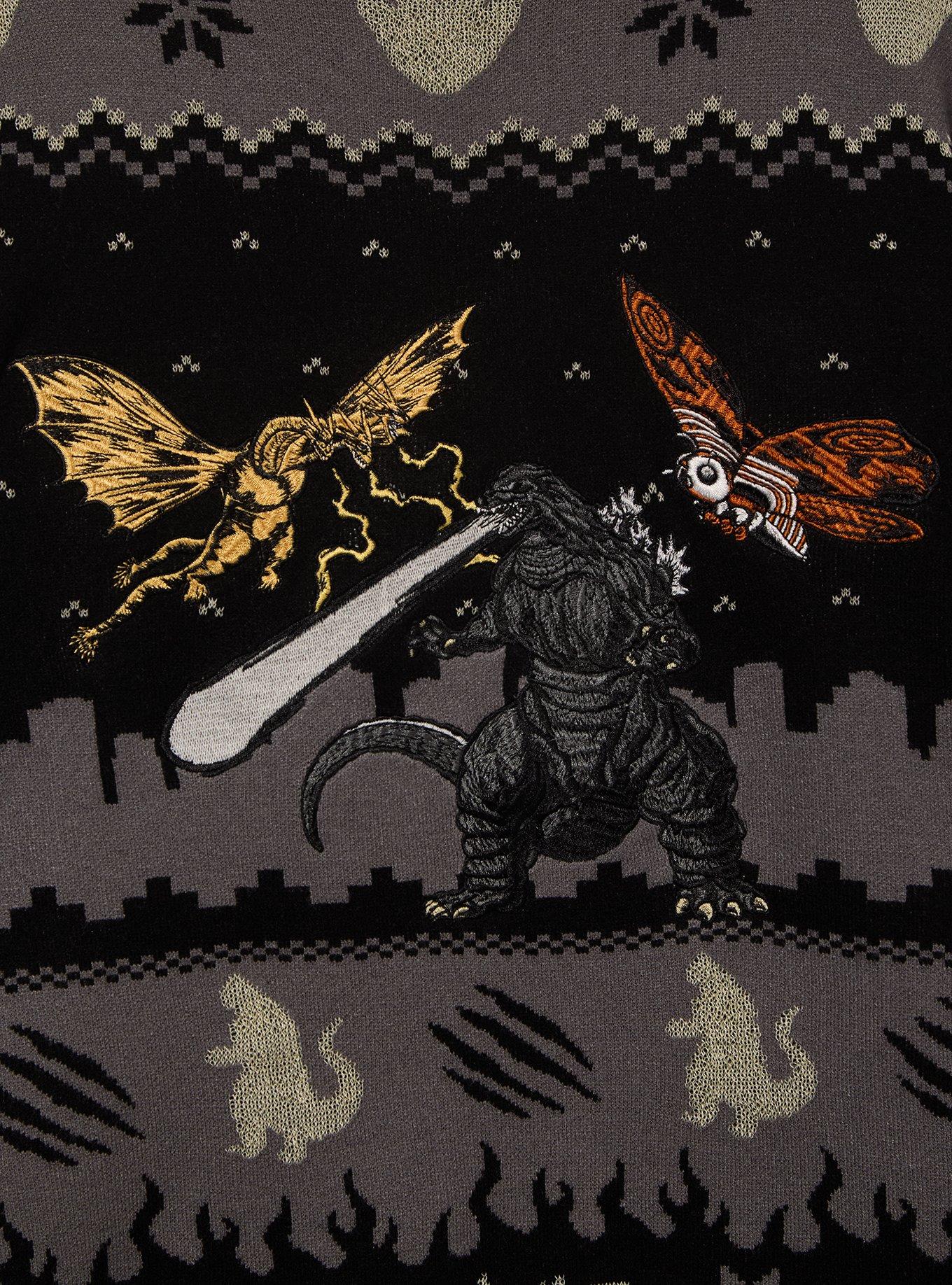 Godzilla and Kaiju Glow-in-the-Dark Holiday Sweater - BoxLunch Exclusive, MULTI, alternate - view 3