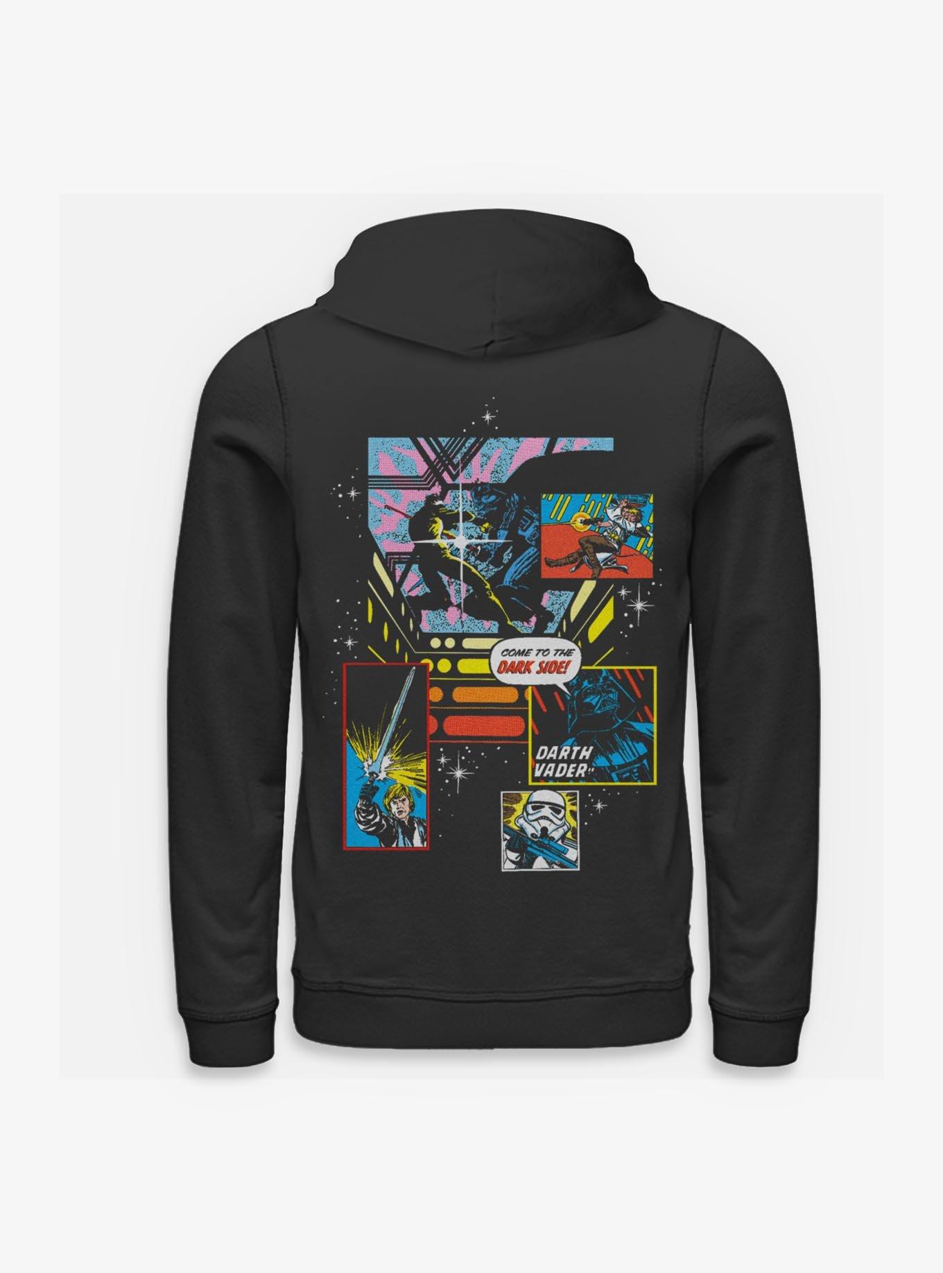 Star Wars Starry Logo Hoodie Hot Topic Exclusive, BLACK, alternate