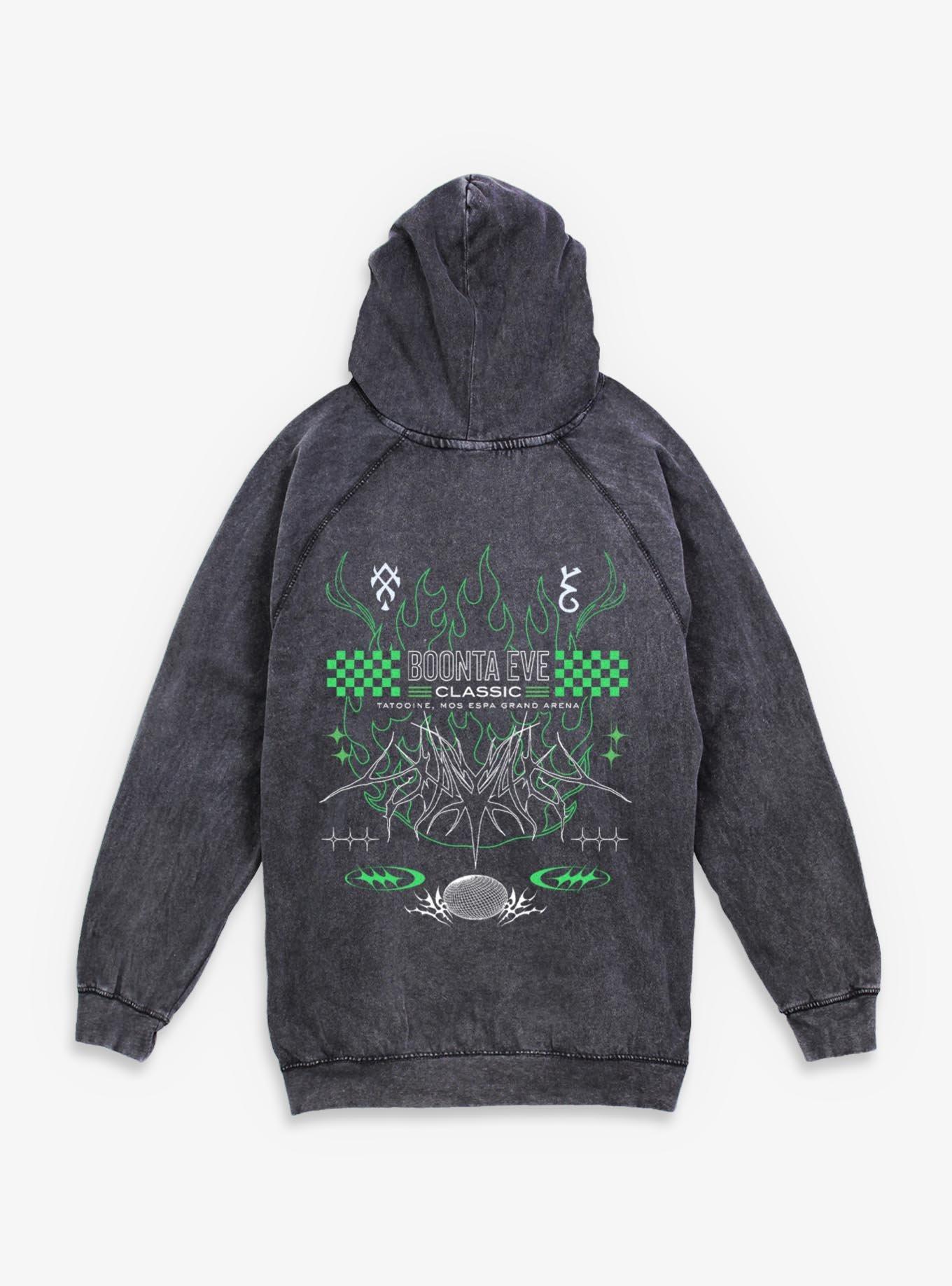 Star Wars Boonta Eve Mos Espa Podracing Mineral Wash Hoodie Hot Topic Exclusive, BLACK, alternate