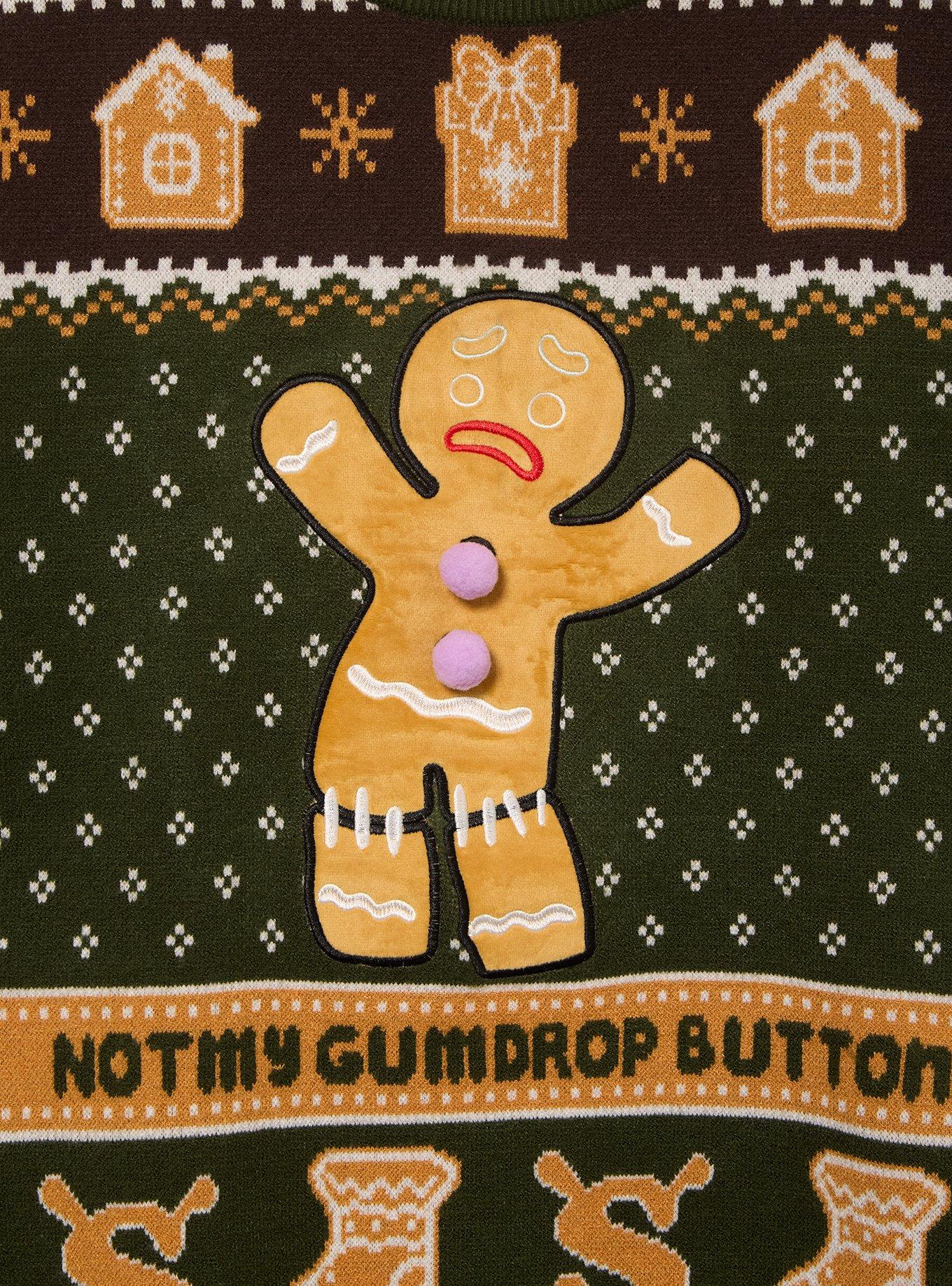 Dreamworks Shrek Gingy Not My Gumdrop Buttons Holiday Sweater - BoxLunch Exclusive, MULTI, alternate - view 3