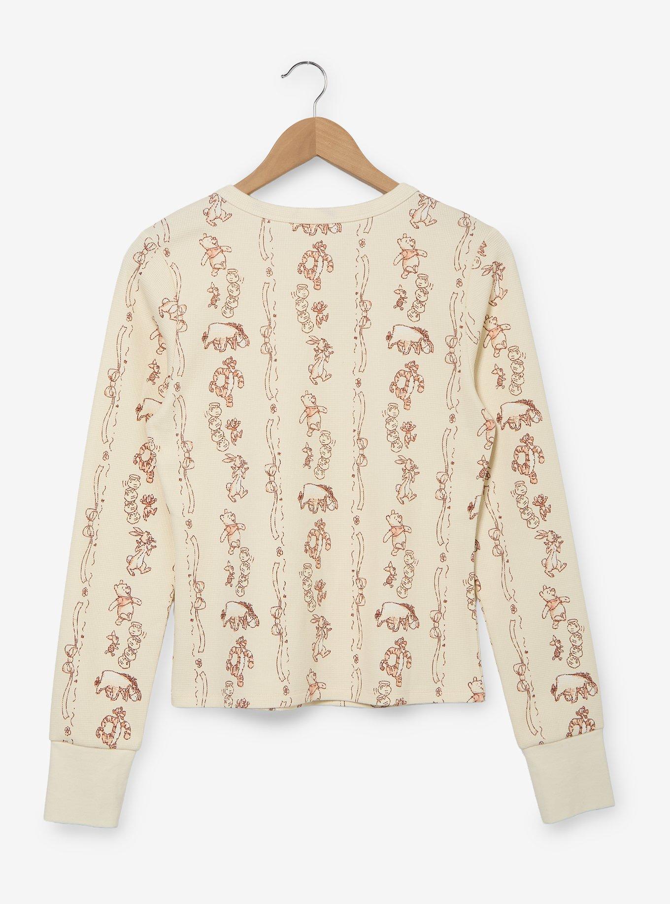 Disney Winnie the Pooh Toile Waffle Knit Women's Plus Long Sleeve T-Shirt - BoxLunch Exclusive