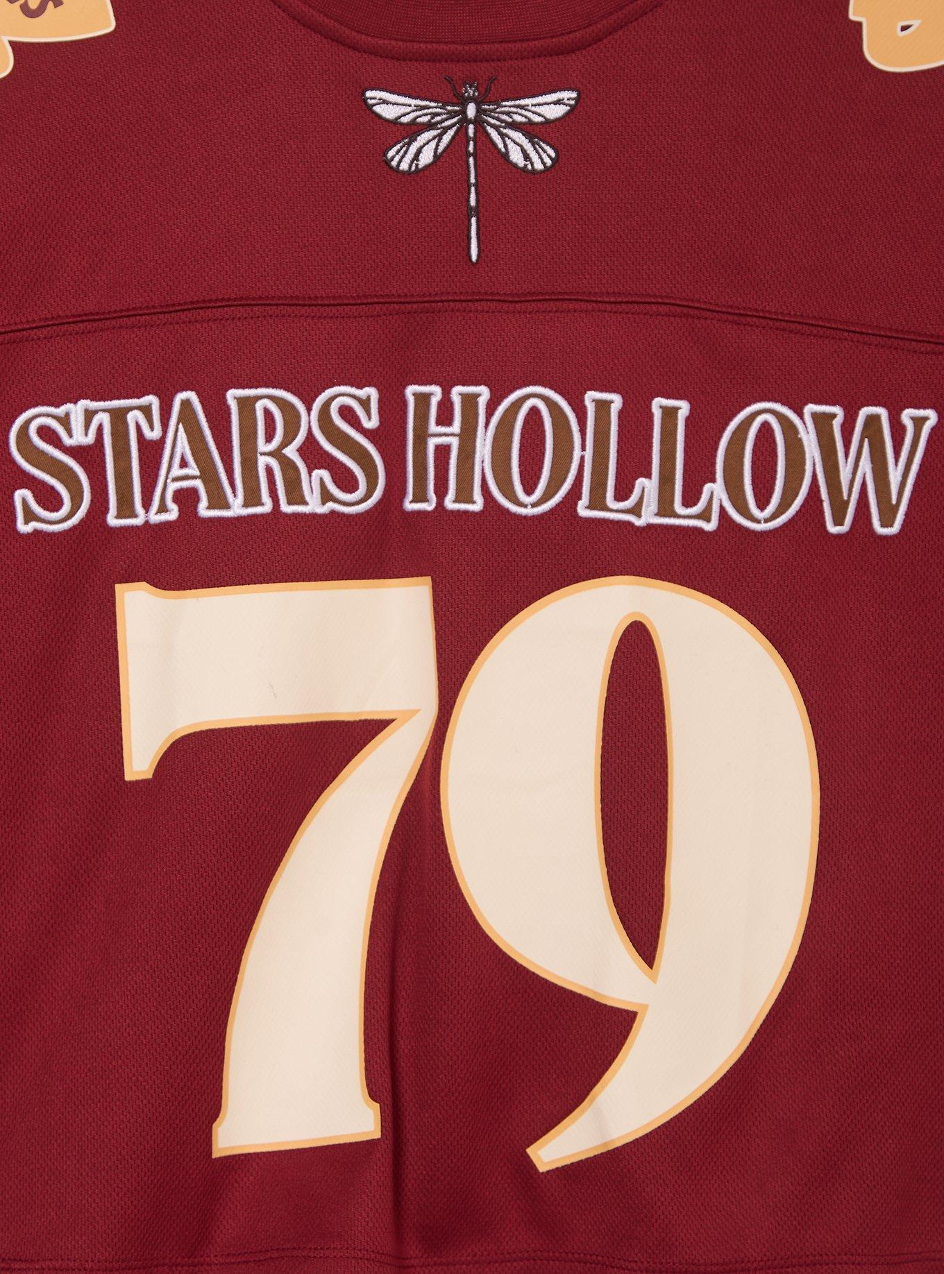 Gilmore Girls Stars Hollow Women's Plus Size Cropped Football Jersey - BoxLunch Exclusive, BURGUNDY, alternate - view 5