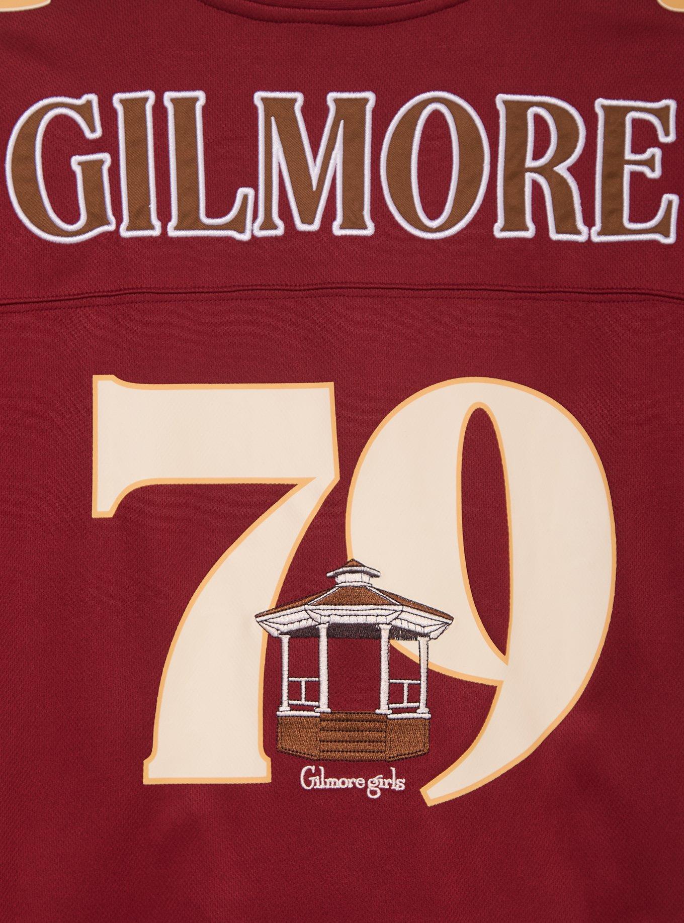 Gilmore Girls Stars Hollow Women's Plus Size Cropped Football Jersey - BoxLunch Exclusive, BURGUNDY, alternate - view 6