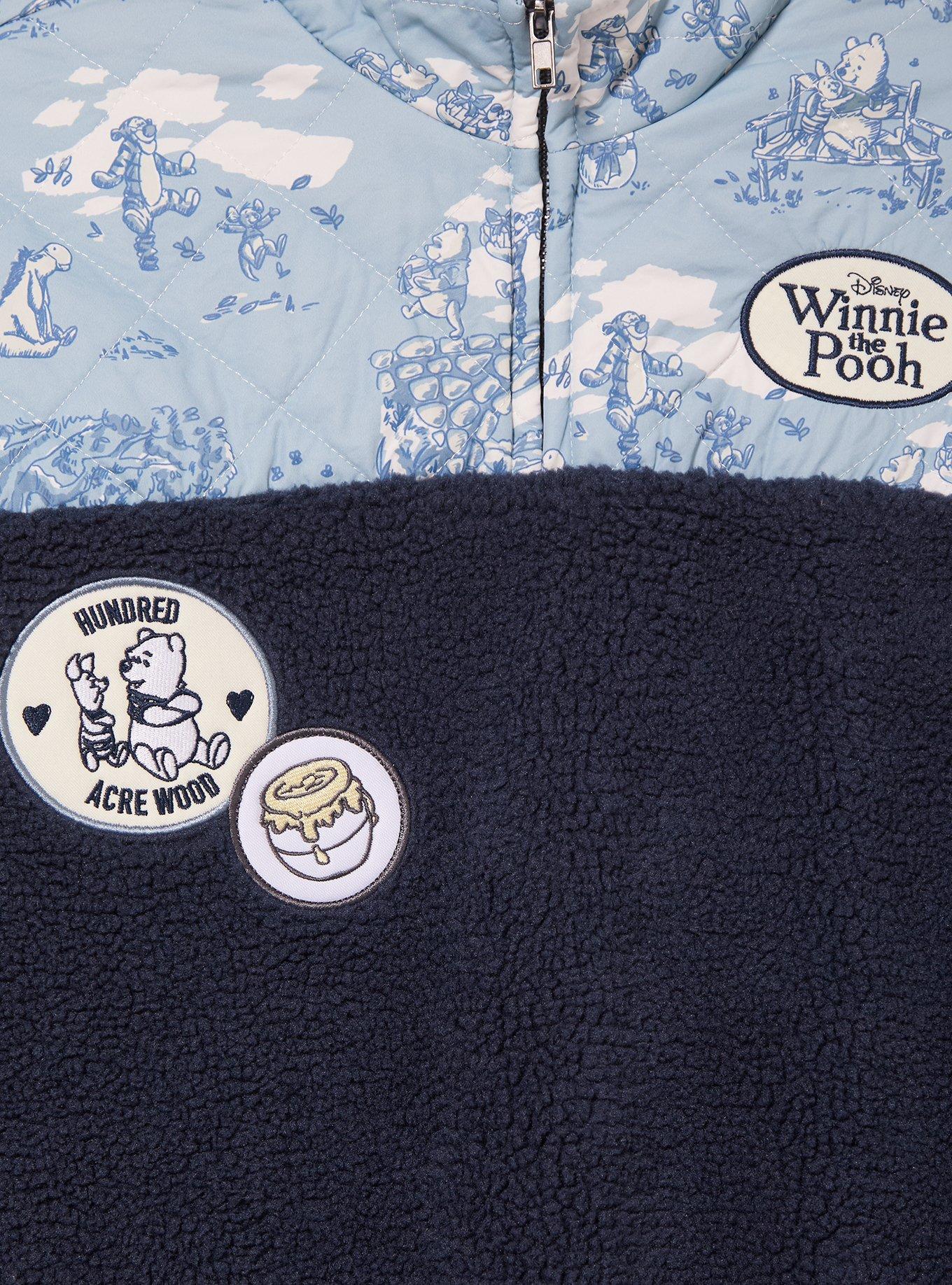 Disney Winnie the Pooh Toile Women's Plus Size Sherpa Quarter Zip Crewneck - BoxLunch Exclusive, MULTI, alternate - view 3