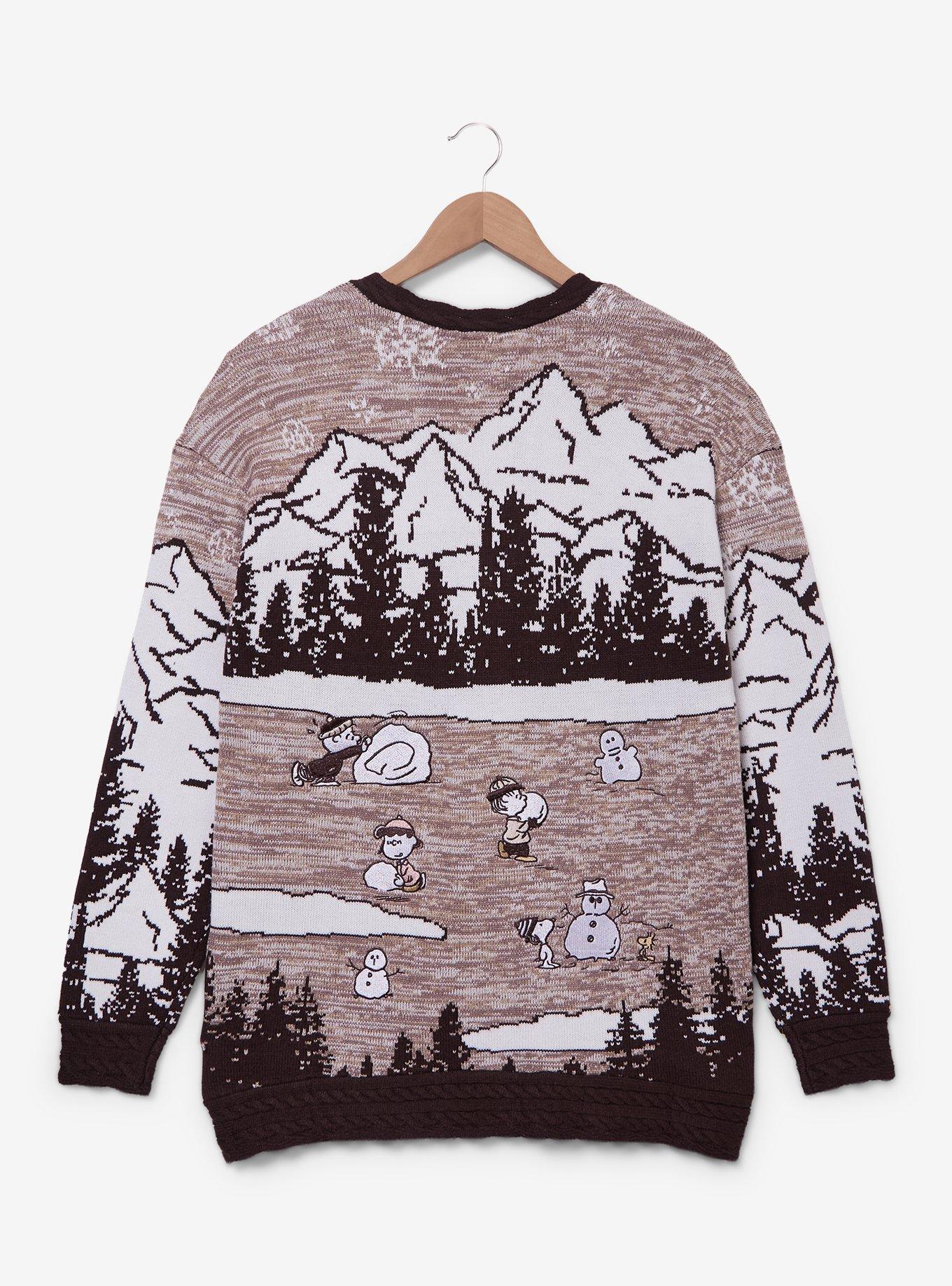 Peanuts Tonal Winter Scene Women's Plus Cardigan - BoxLunch Exclusive
