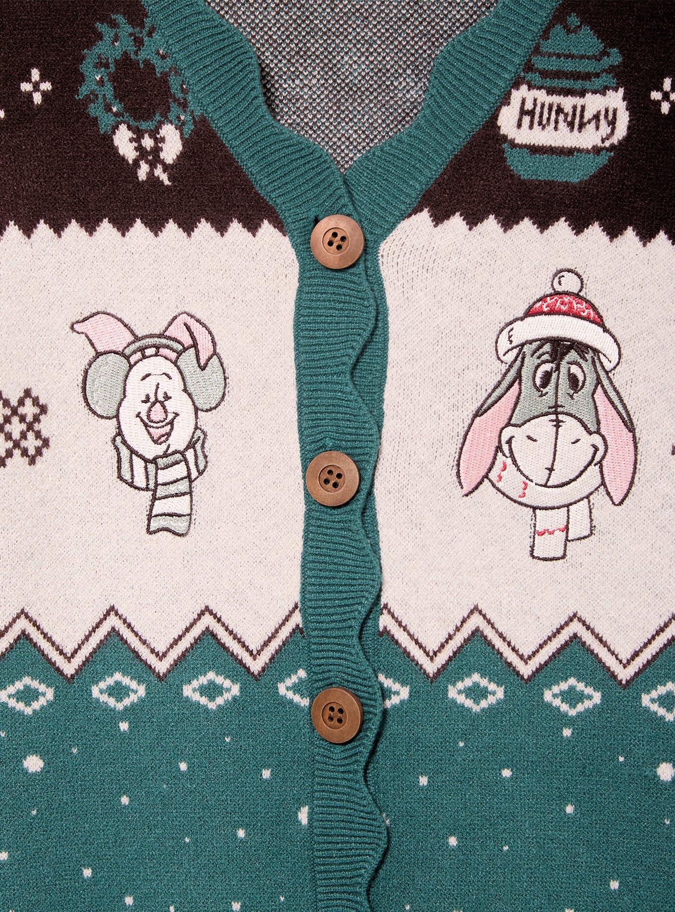 Disney Winnie the Pooh Holiday Women's Plus Size Cardigan - BoxLunch Exclusive, BROWN, alternate - view 3