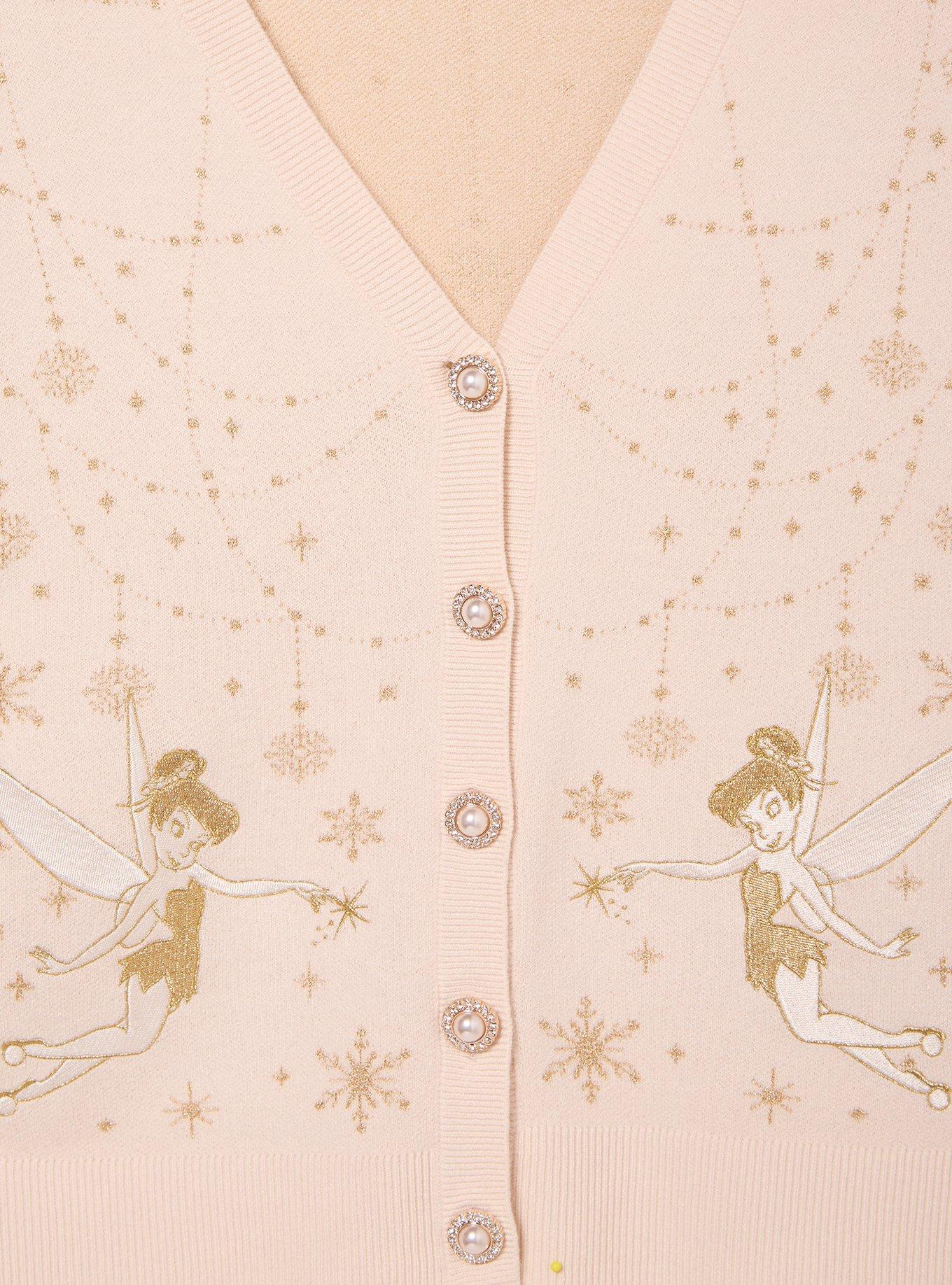 Disney Peter Pan Tinker Bell Women's Plus Holiday Cardigan - BoxLunch Exclusive