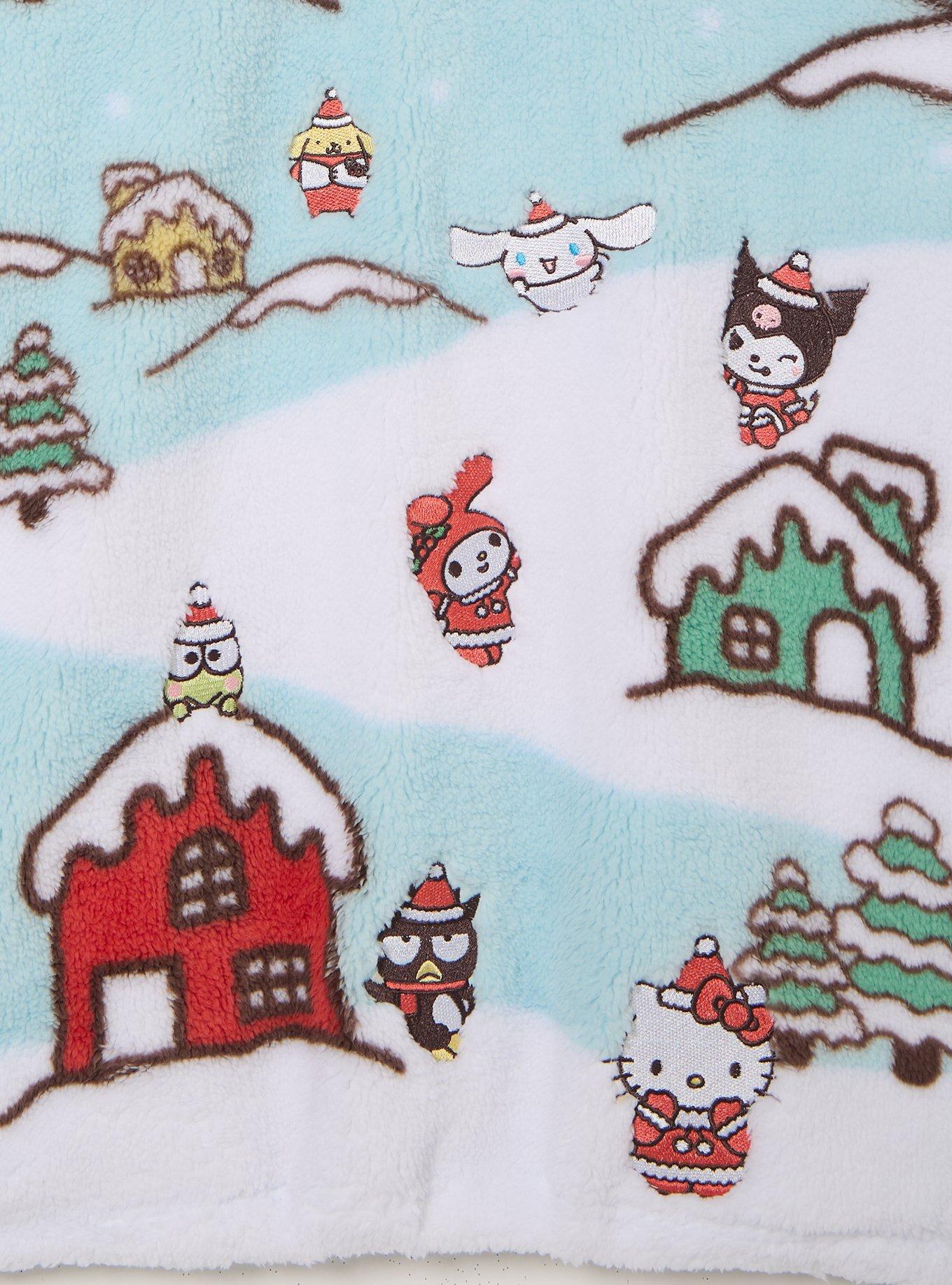 Sanrio Hello Kitty & Friends Winter Scene Sherpa Women's Quarter-Zip - BoxLunch Exclusive, LIGHT BLUE, alternate - view 3