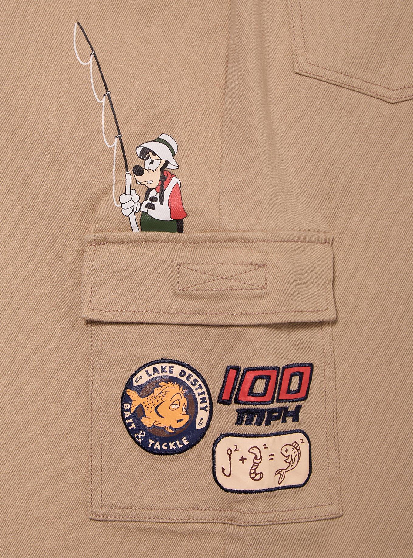 Disney A Goofy Movie Goofy Embroidered Patches Women's High-Waisted Cargo Pants - BoxLunch Exclusive, MULTI, alternate - view 3