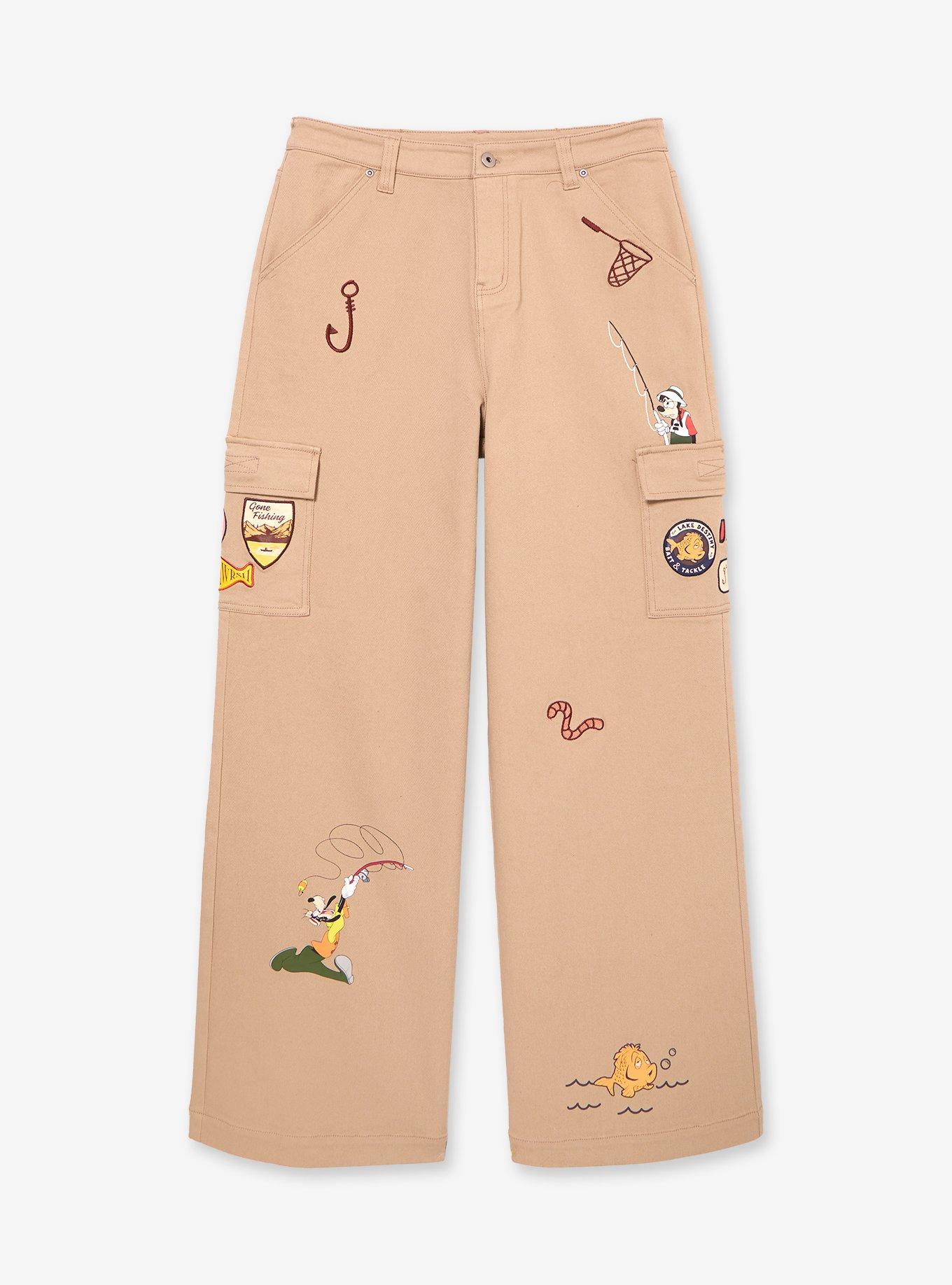 Disney A Goofy Movie Goofy Embroidered Patches Women's High-Waisted Cargo Pants - BoxLunch Exclusive, MULTI, alternate - view 4