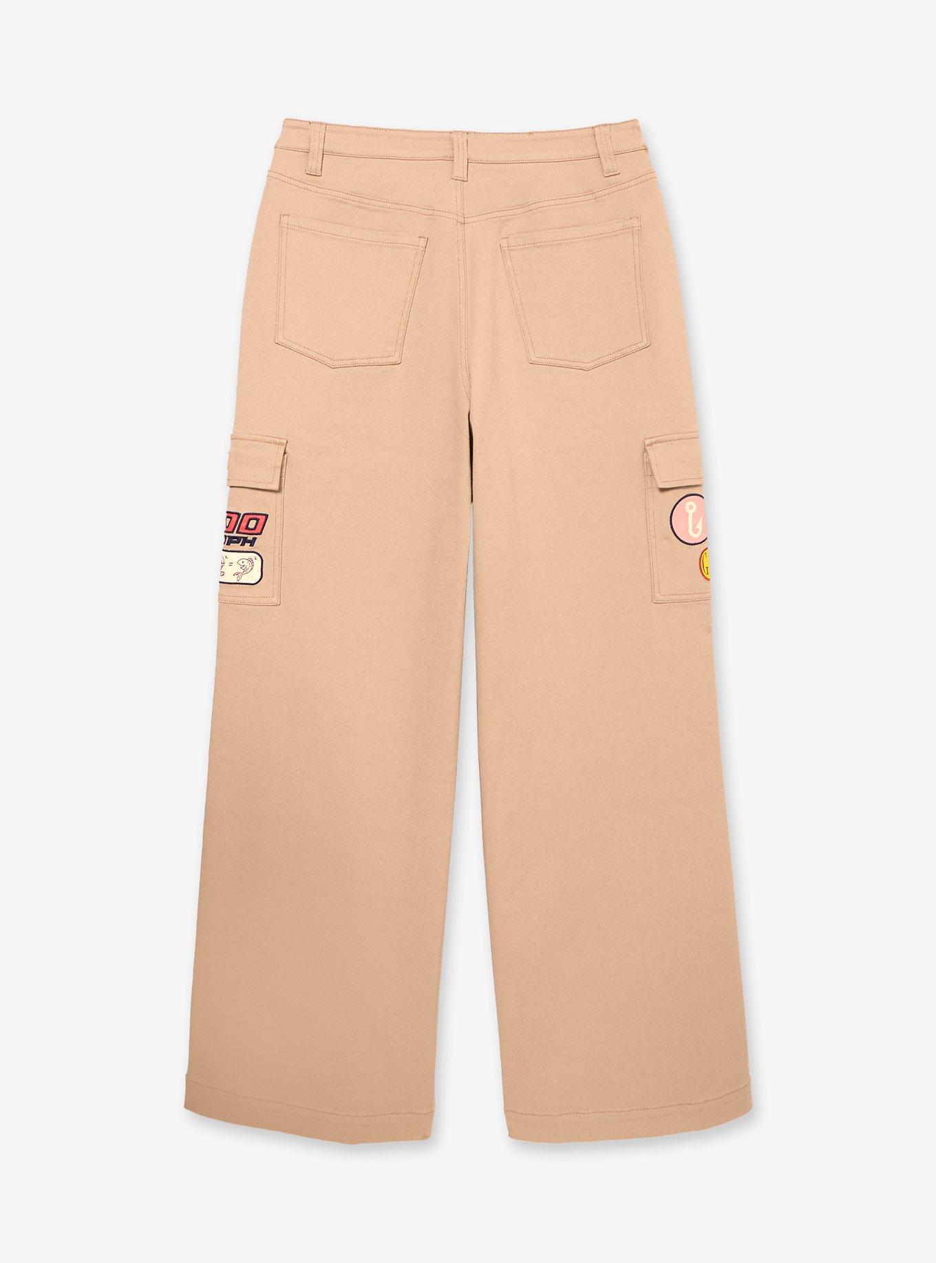 Disney A Goofy Movie Goofy Embroidered Patches Women's High-Waisted Cargo Pants - BoxLunch Exclusive, MULTI, alternate - view 5