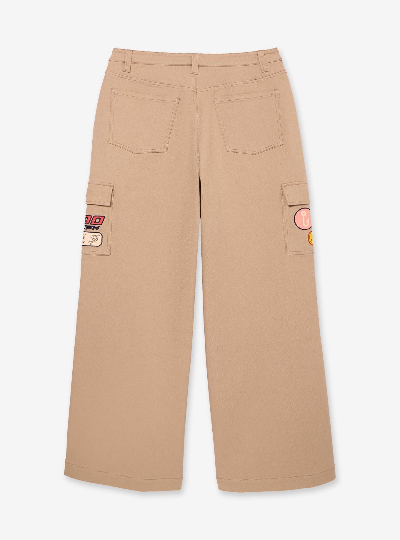 Disney A Goofy Movie Embroidered Patches Women's Plus High-Waisted Cargo Pants - BoxLunch Exclusive