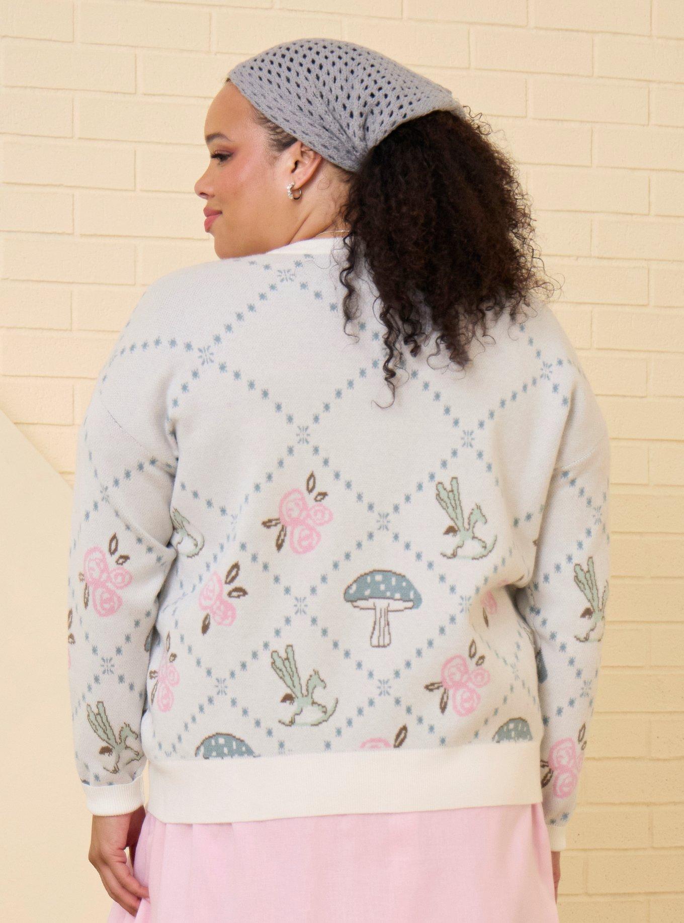 Her Universe x Ashley Disney Alice in Wonderland Diamond Pattern Plus Size Cardigan Her Universe Exclusive, MULTI, alternate - view 3