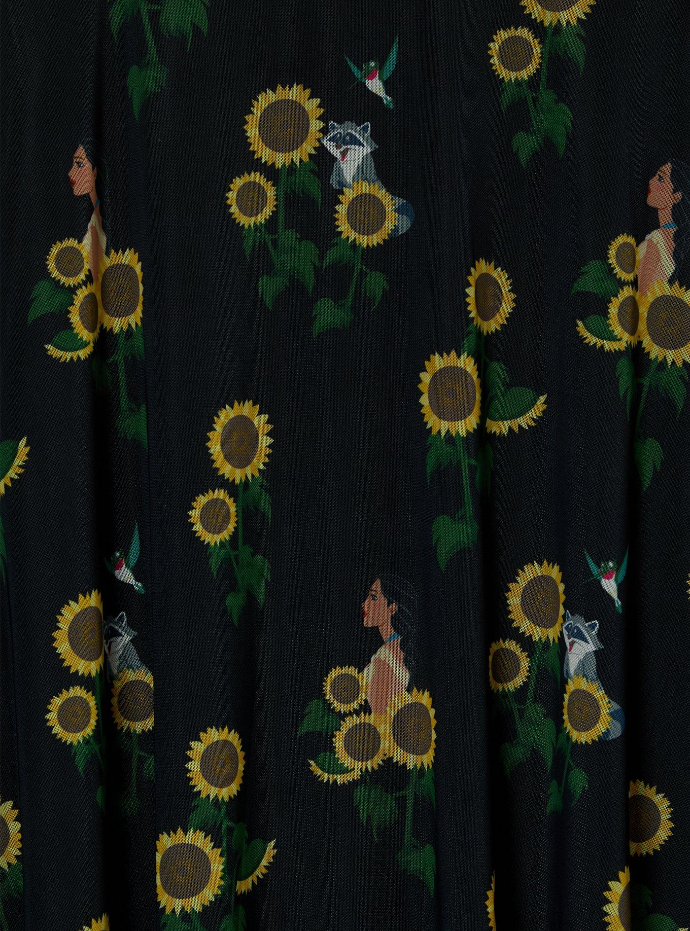Disney Pocahontas Sunflowers Plus Mesh Midi Skirt - BoxLunch Exclusive