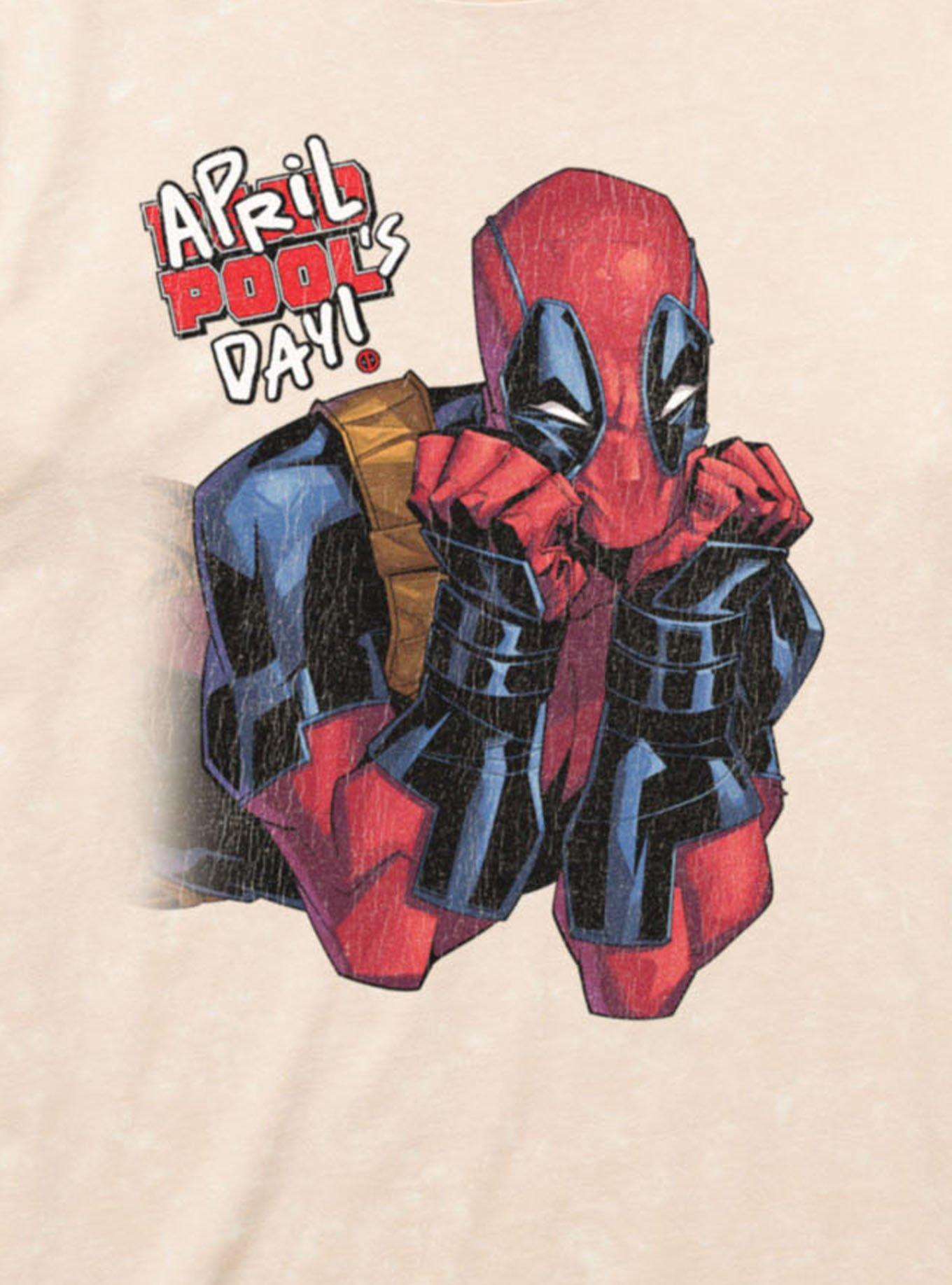 Marvel Deadpool April Pool's Day Cute Stare Mineral Wash T-Shirt, , hi-res