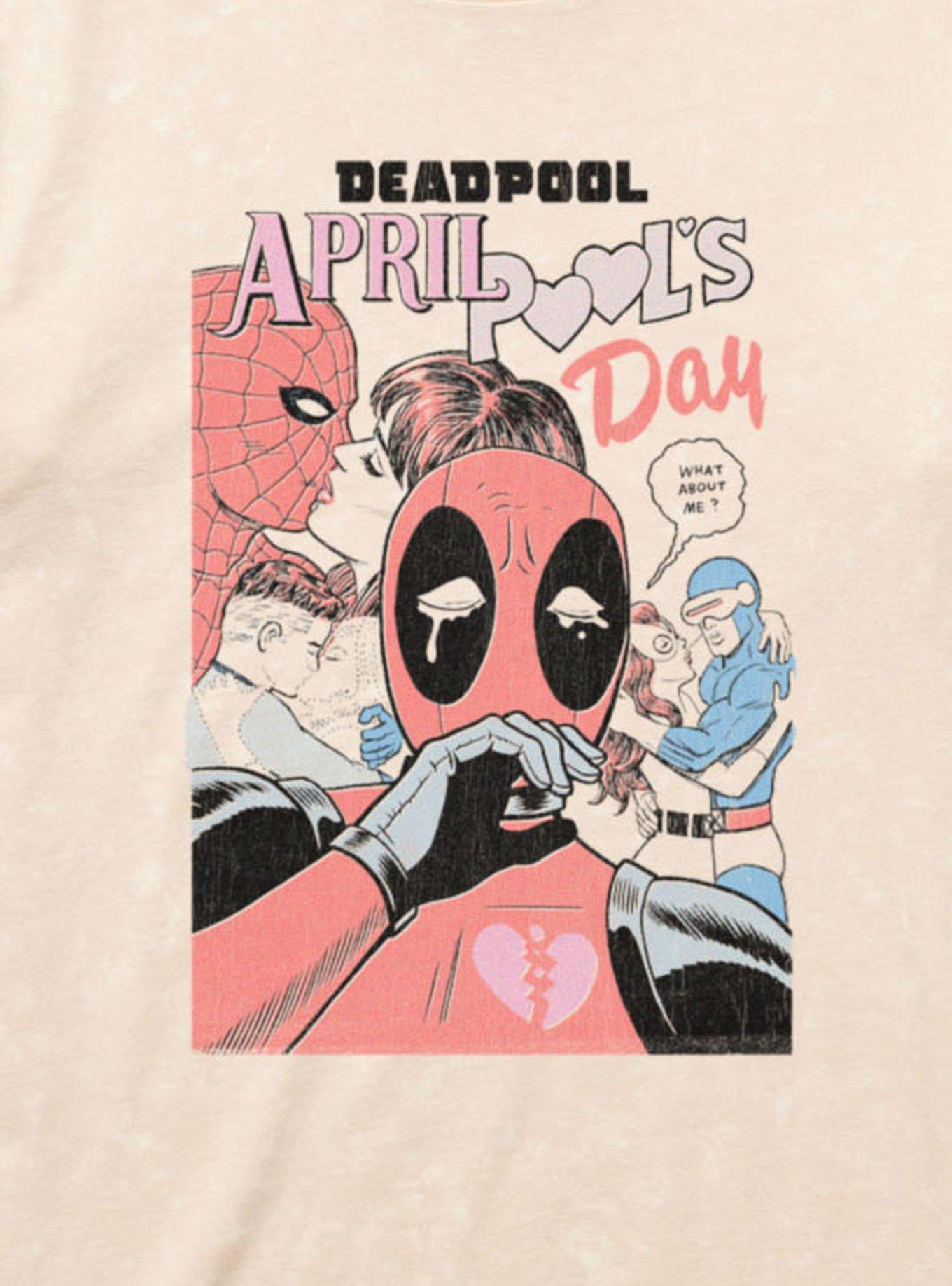 Marvel Deadpool April Pool's Day Love Couples Mineral Wash T-Shirt, , hi-res