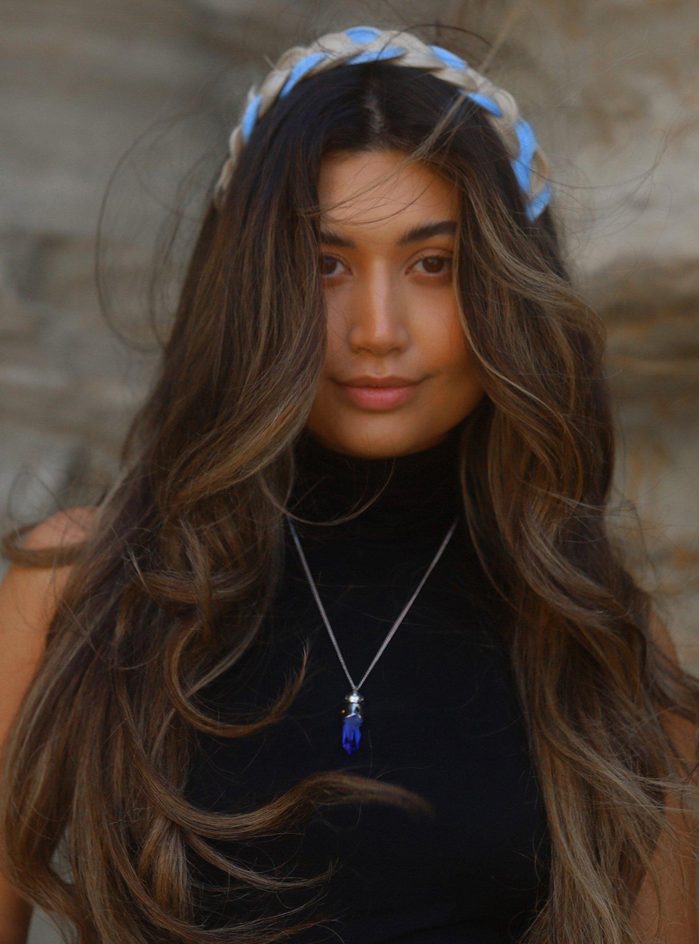 Star Wars X RockLove Padawan Ahsoka Tano Blue Kyber Crystal Necklace