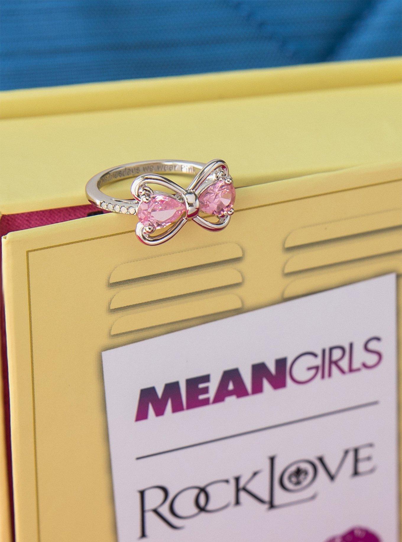 Mean Girls X RockLove Crystal Bow Ring, PINK, alternate