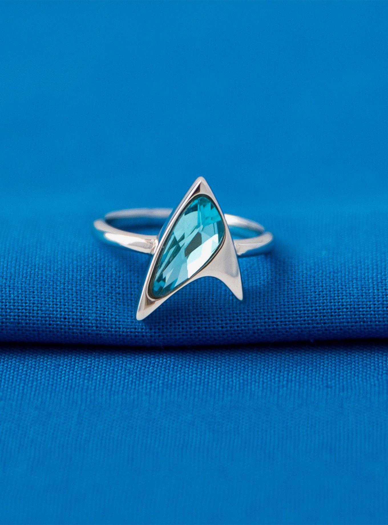 Star Trek X RockLove Crystal Delta Ring - Blue