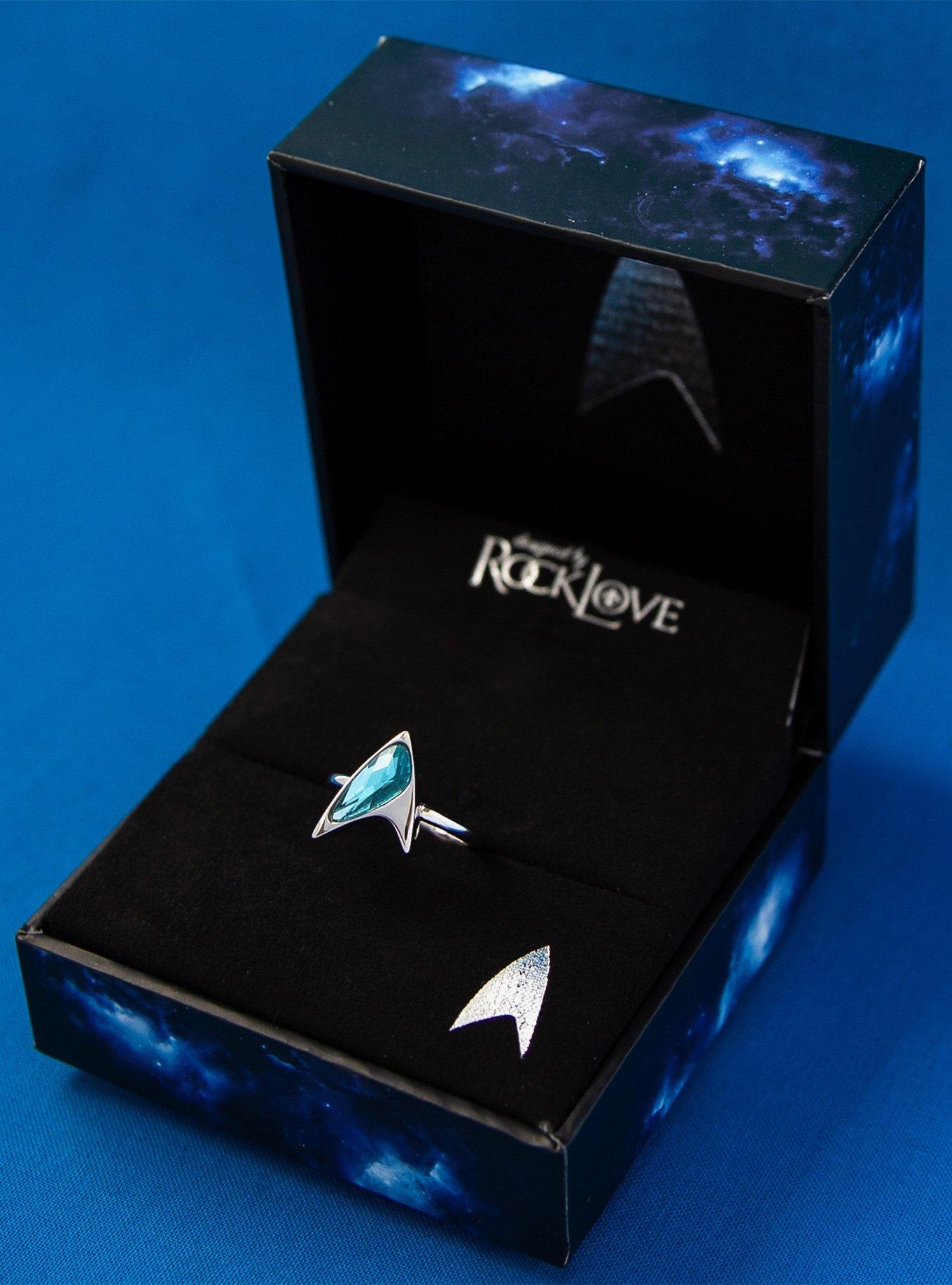 Star Trek X RockLove Crystal Delta Ring - Blue, BLUE, alternate