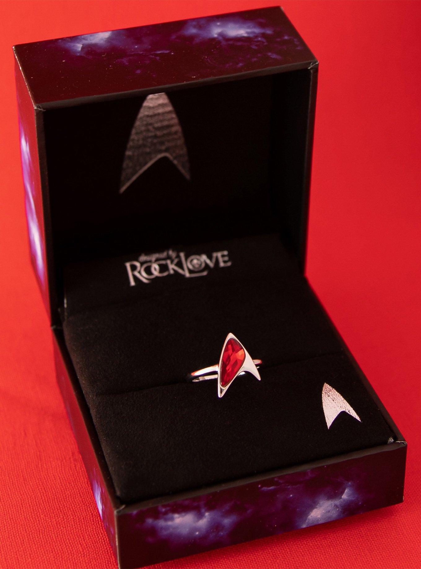 Star Trek X RockLove Crystal Delta Ring - Red, RED, alternate