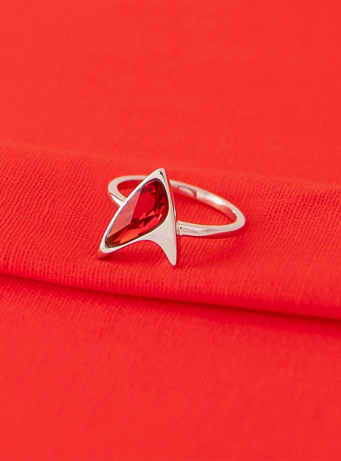 Star Trek X RockLove Crystal Delta Ring - Red, RED, alternate