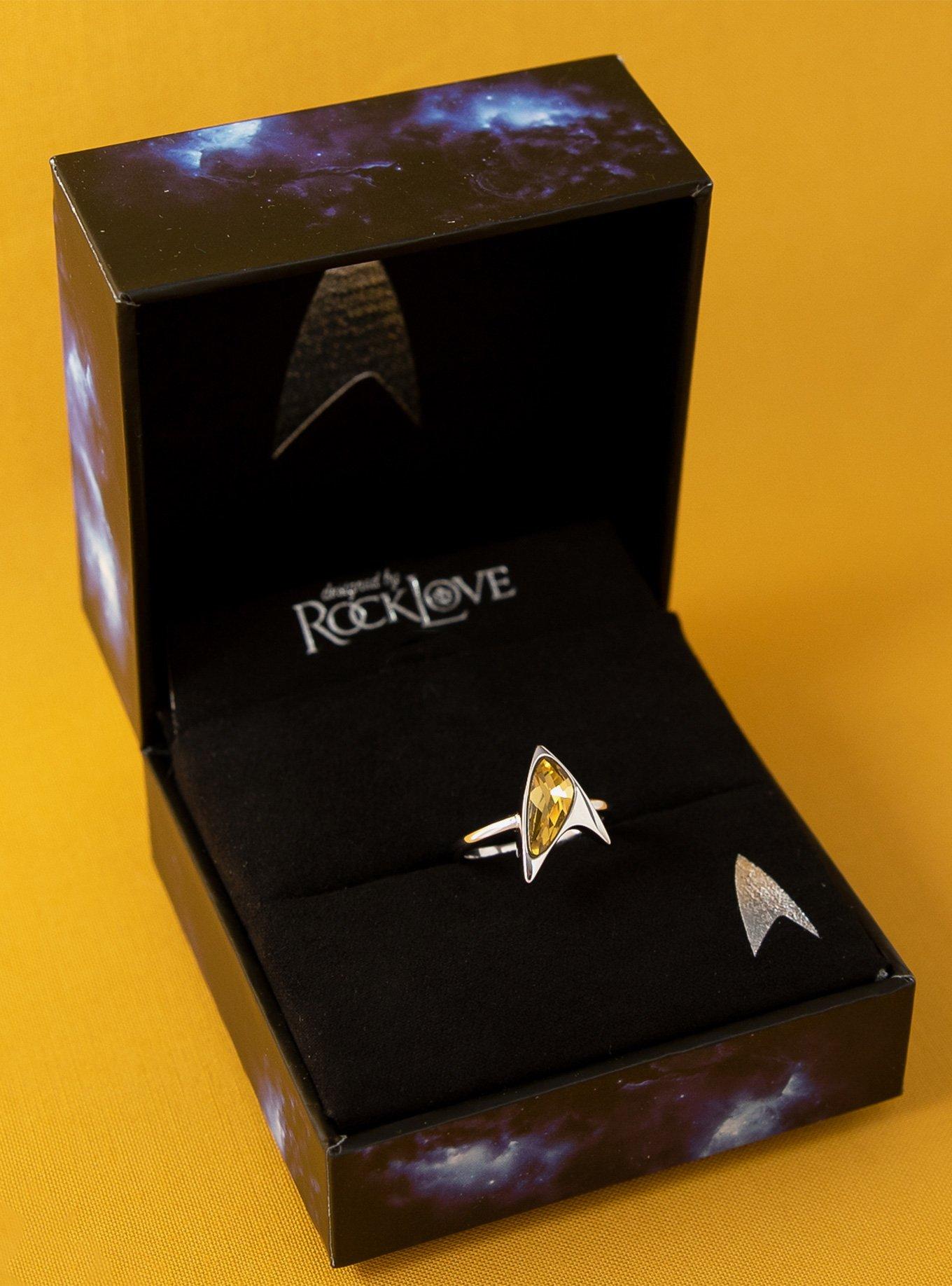 Star Trek X RockLove Crystal Delta Ring - Yellow