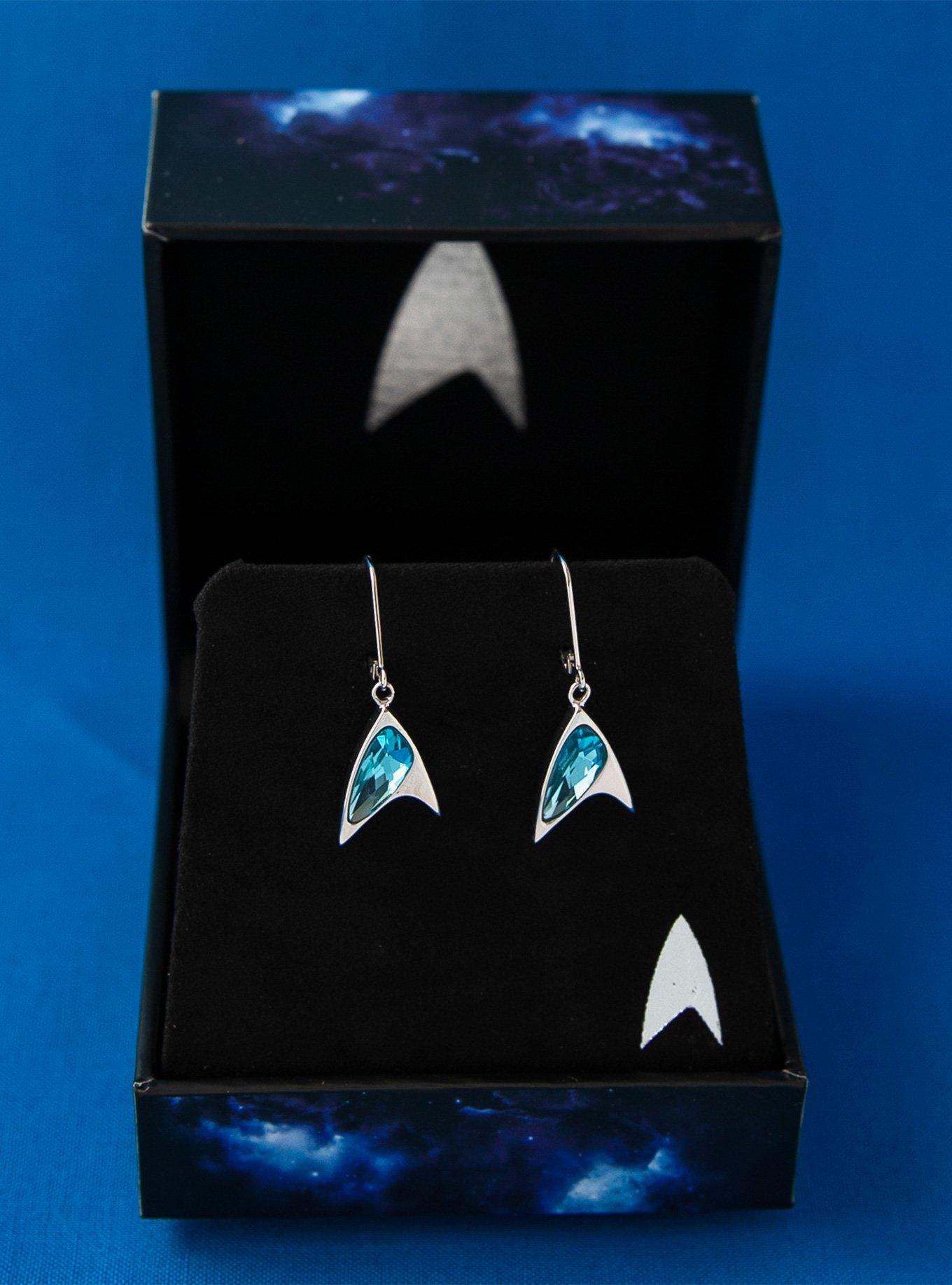 Star Trek X RockLove Crystal Delta Earrings - Blue
