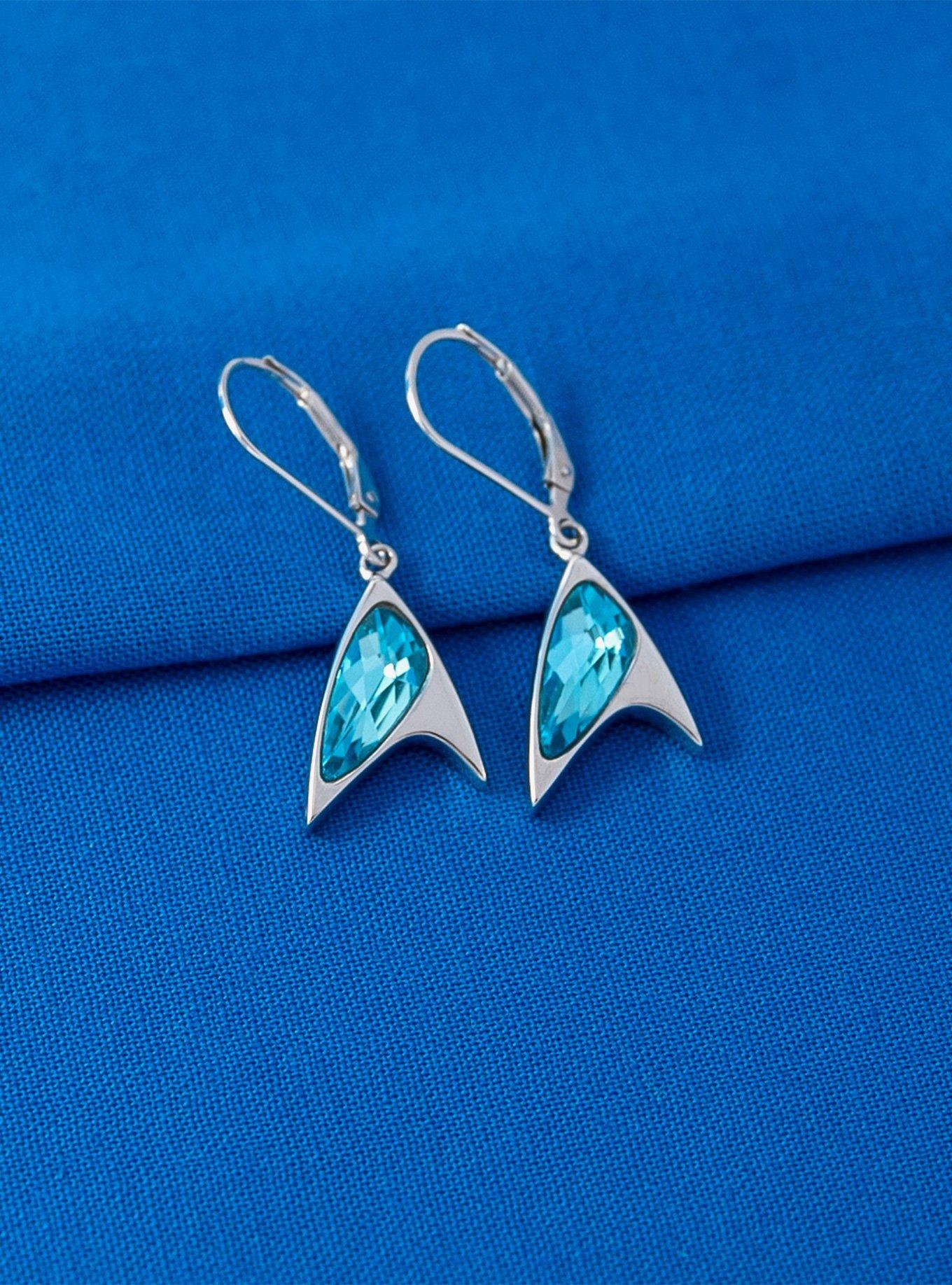 Star Trek X RockLove Crystal Delta Earrings - Blue
