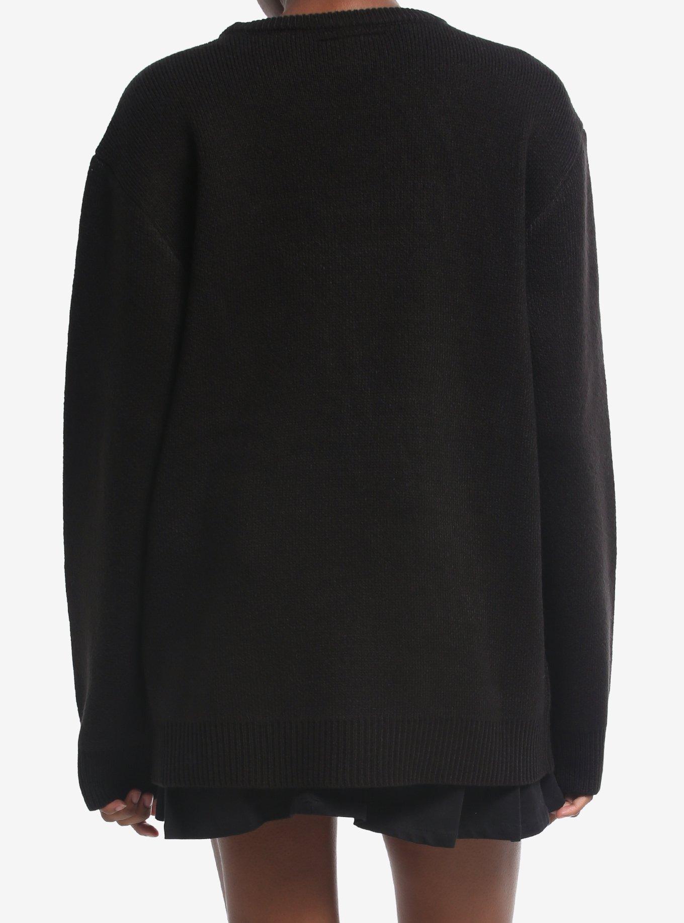Panic! At The Disco Flower Intarsia Sweater, BLACK, alternate - view 3