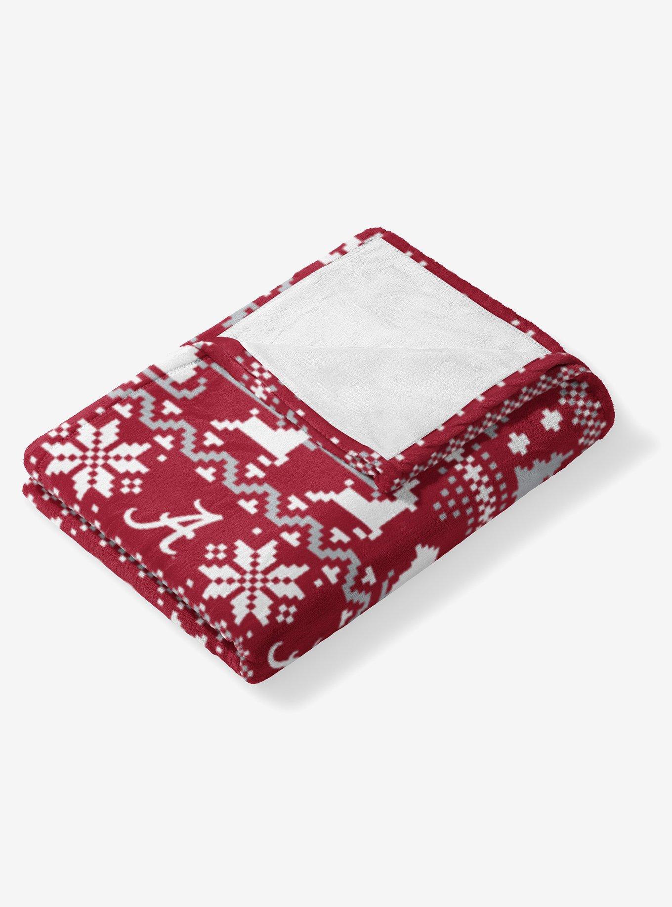NCAA Alabama Crimson Tide Xmas Time Silk Touch Throw Blanket