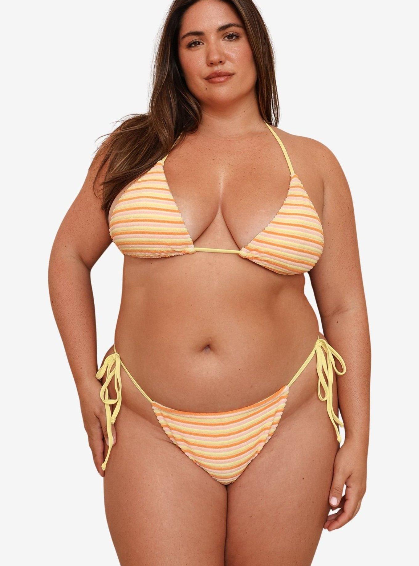 Dippin' Daisy's Flop Palm Tie Back Triangle Bikini Top, ORANGE, alternate