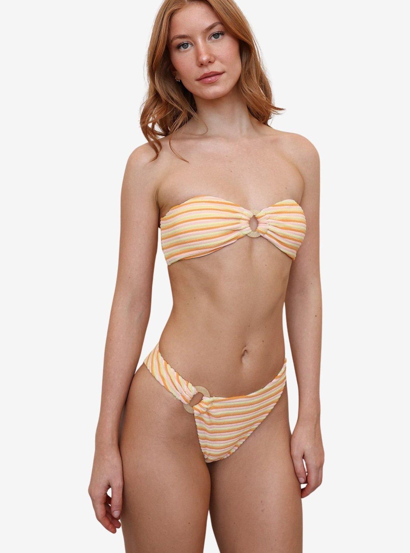 Dippin' Daisy's Flop Lotus Bandeau Bikini Top, ORANGE, alternate - view 4