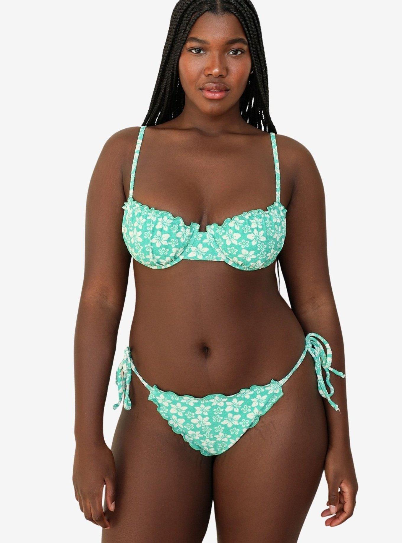 Dippin' Daisy's Paradise Butterfly Cheeky Bikini Bottom, GREEN, alternate