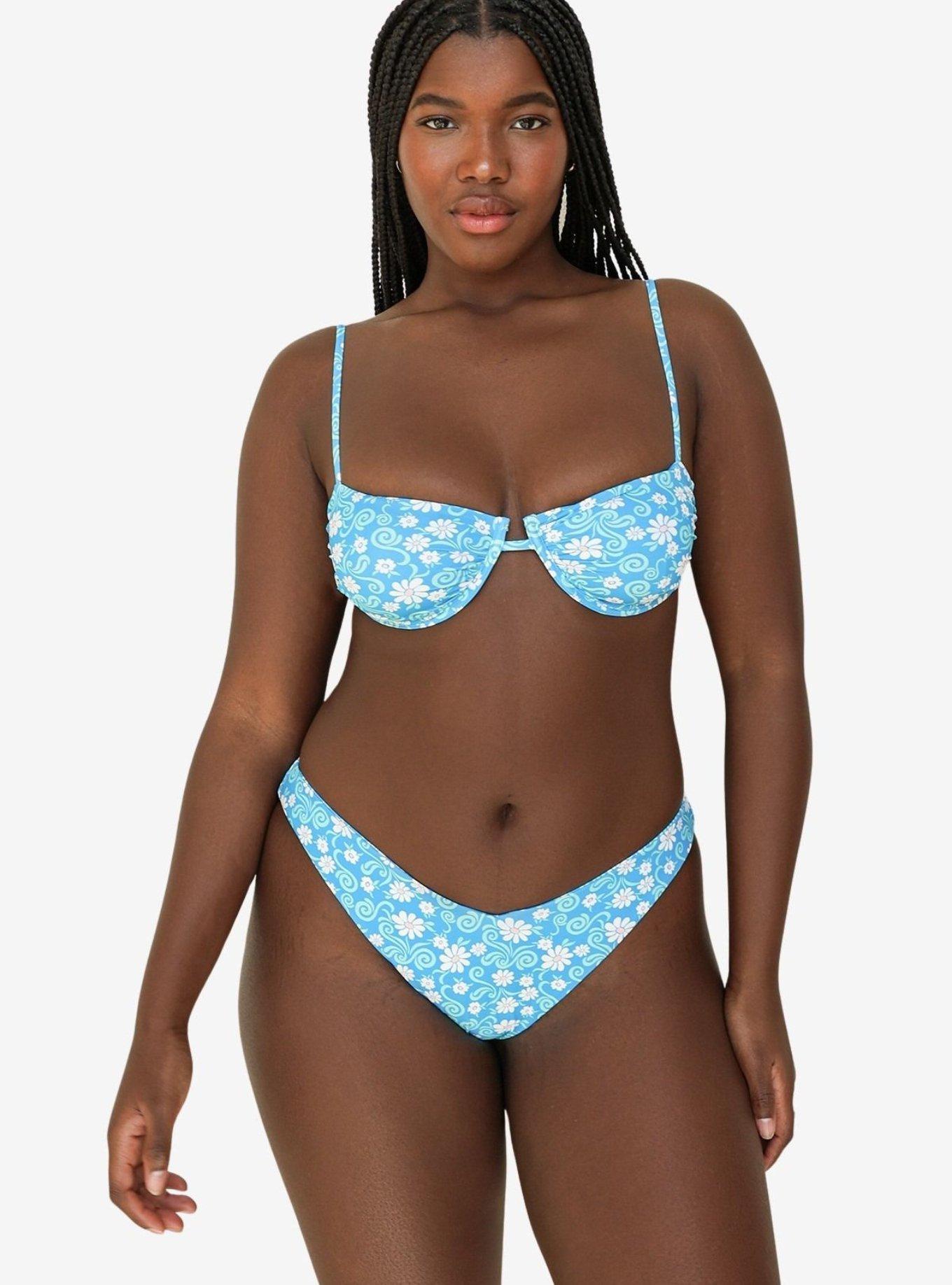 Dippin' Daisy's Poolside Polo Super Cheeky Bikini Bottom, BLUE, alternate